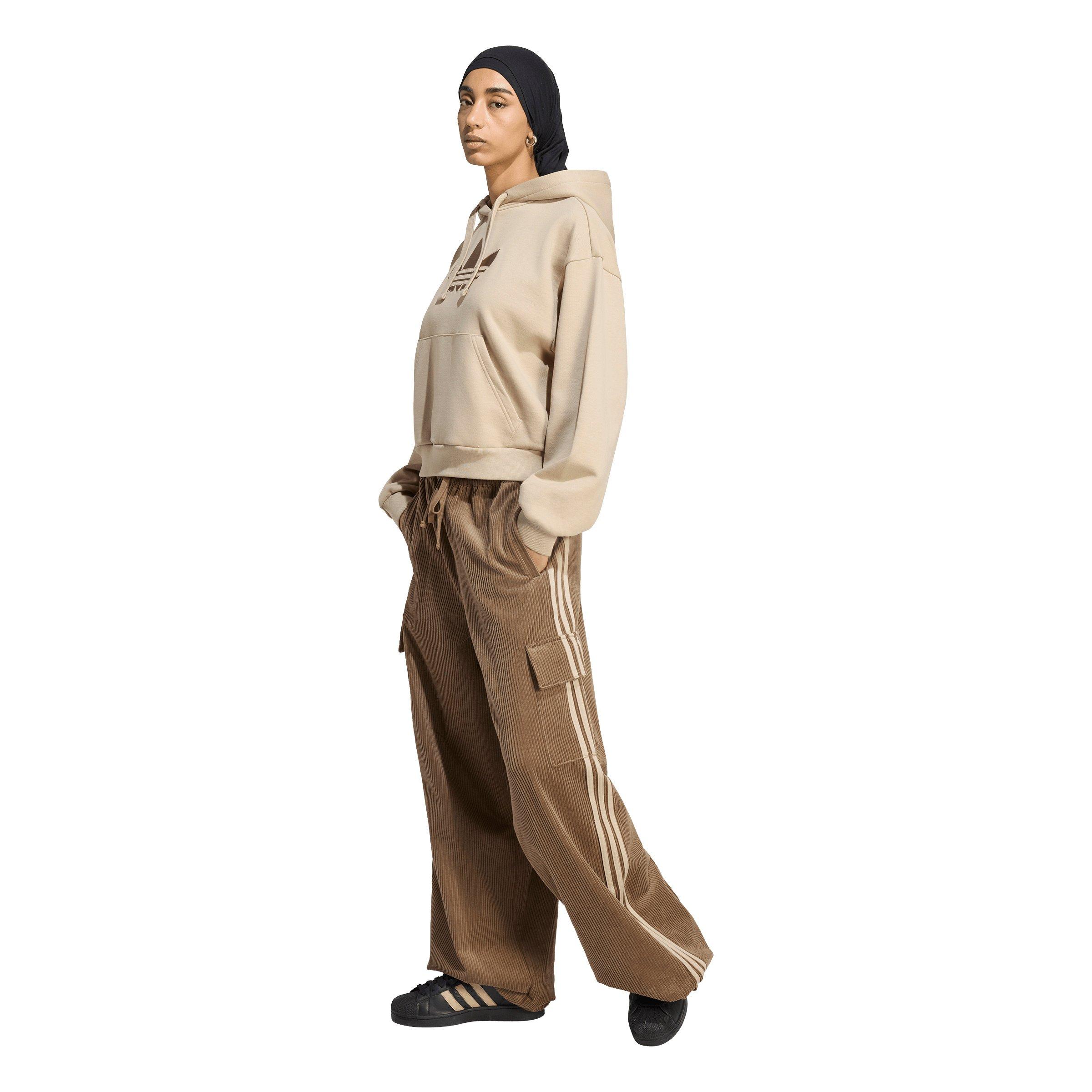 adidas Originals Women's Corduroy 3-Stripes Cargo Pants - Khaki - KHAKI