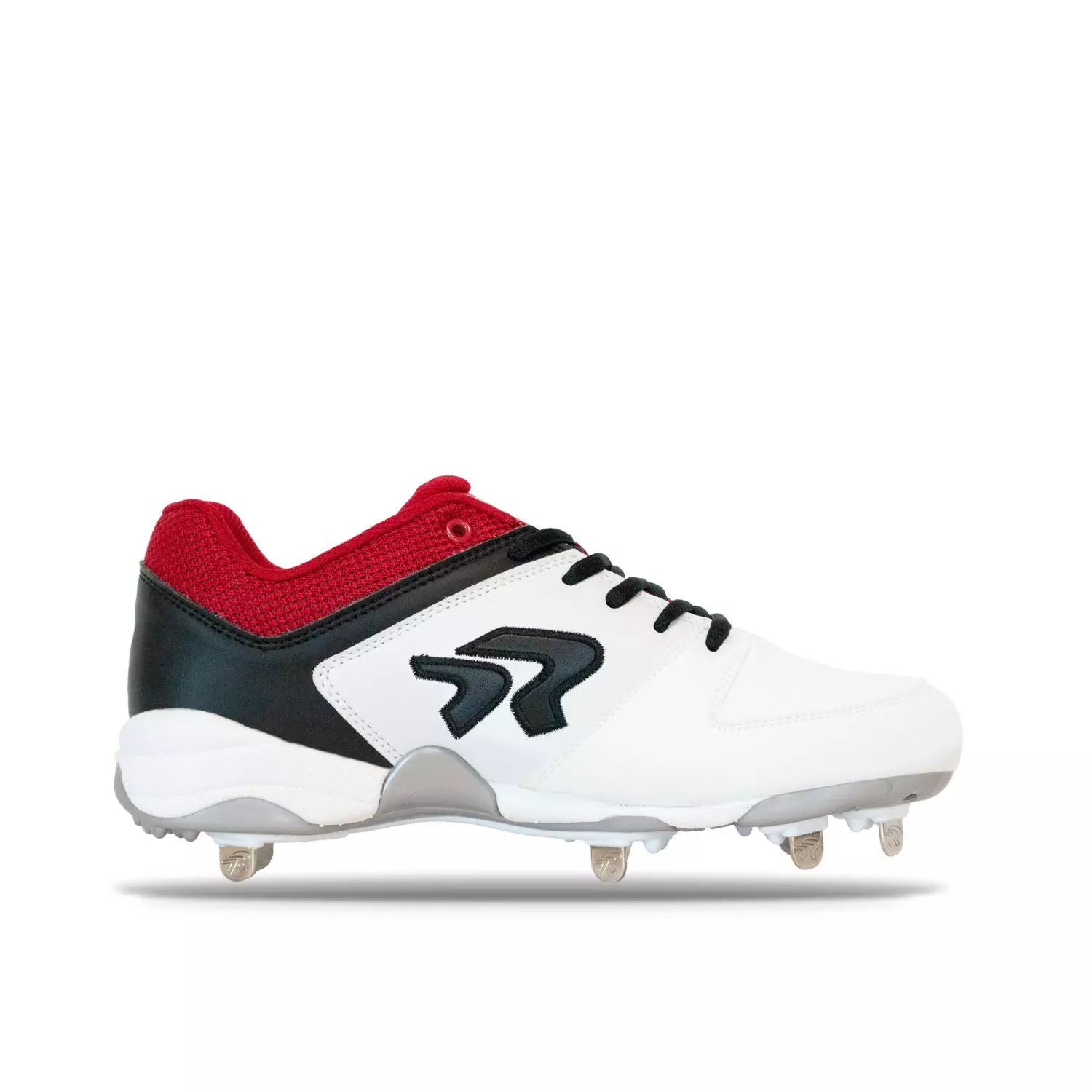 RIP-IT Ringor Flite "White/Red/Black" Women's Softball Cleat with Spikes - WHITE/RED/BLACK