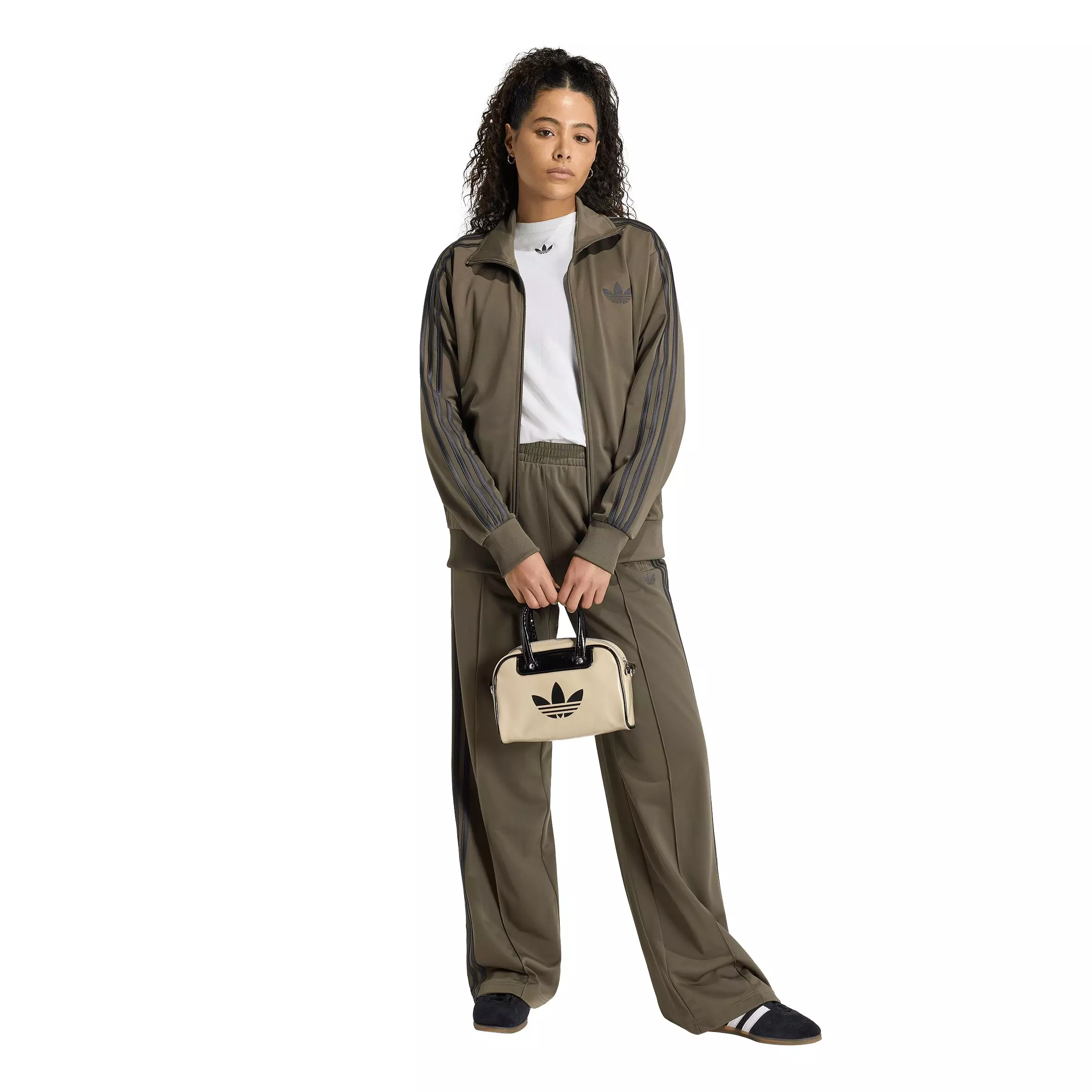 adidas Originals Women's Firebird Loose Tracksuit Pants - Brown/Black - BROWN/BLACK
