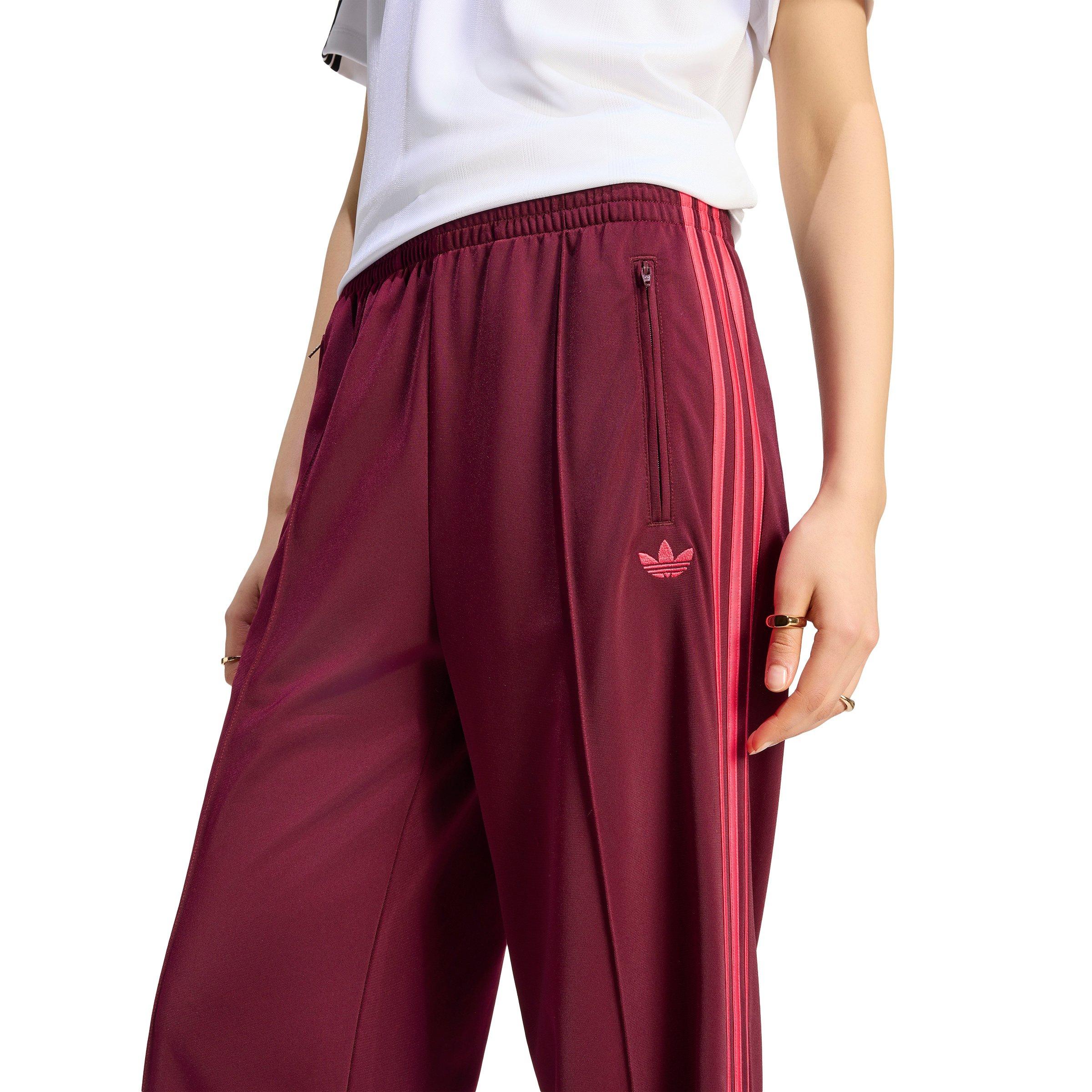 adidas Originals Women's Firebird Loose Tracksuit Pants - Maroon/Pink - MAROON/PINK Thumbnail View 3