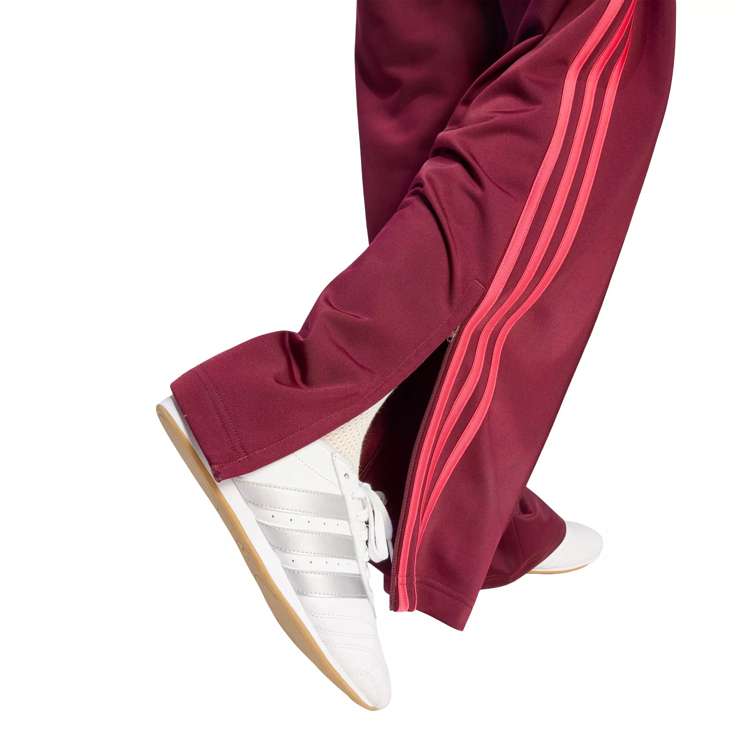 adidas Originals Women's Firebird Loose Tracksuit Pants - Maroon/Pink - MAROON/PINK