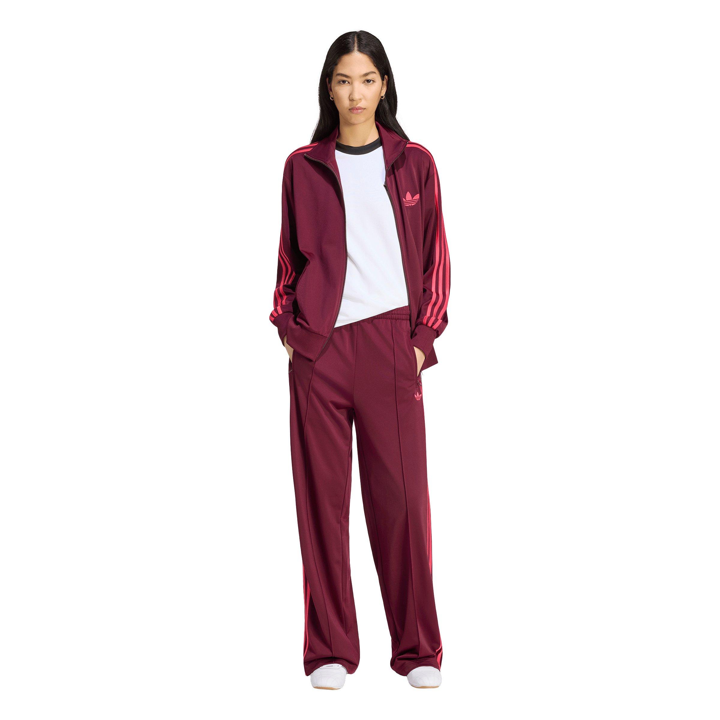 adidas Originals Women's Firebird Loose Tracksuit Pants - Maroon/Pink - MAROON/PINK Thumbnail View 5