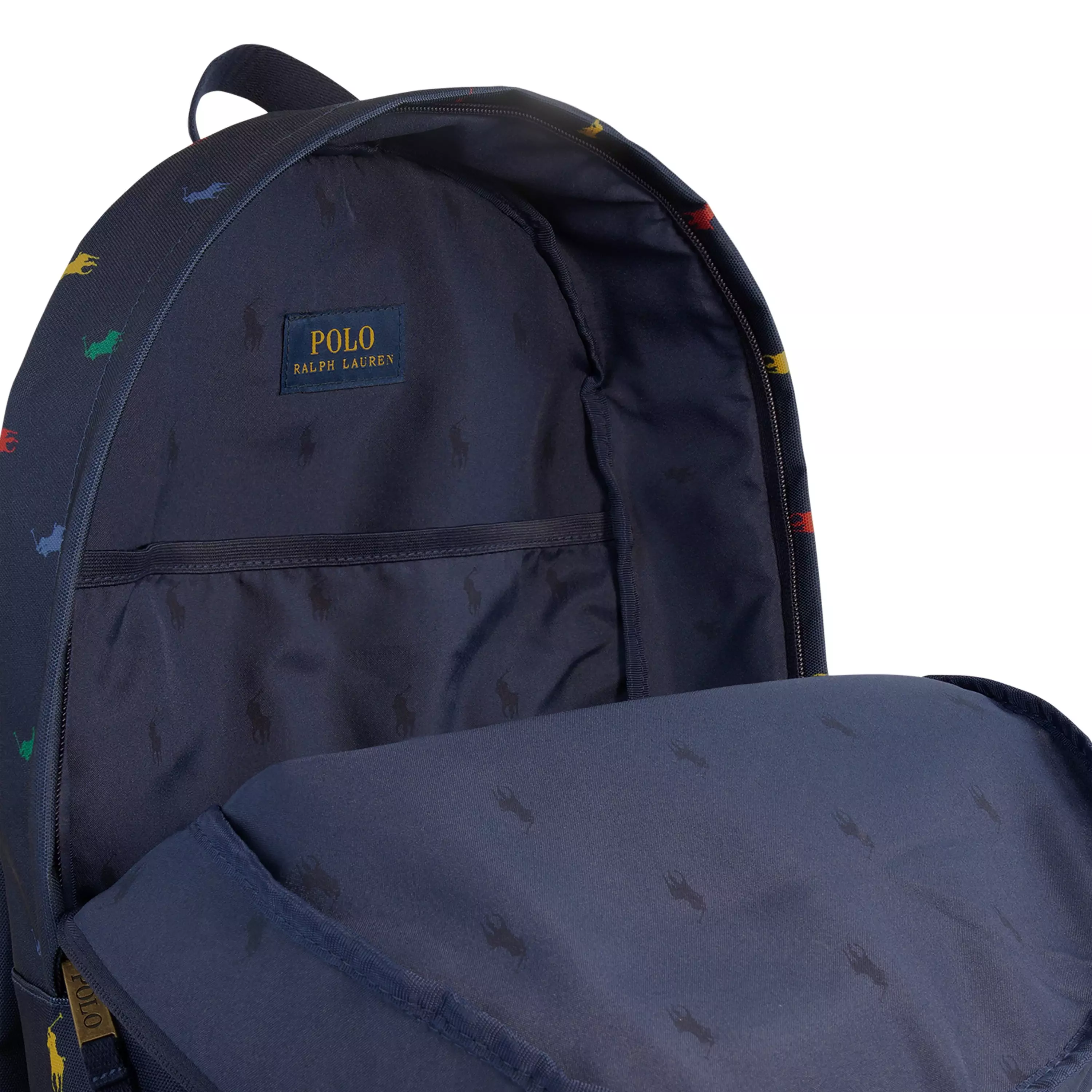 Polo Ralph Lauren Allover Logo Printed Large Backpack - Navy - NAVY