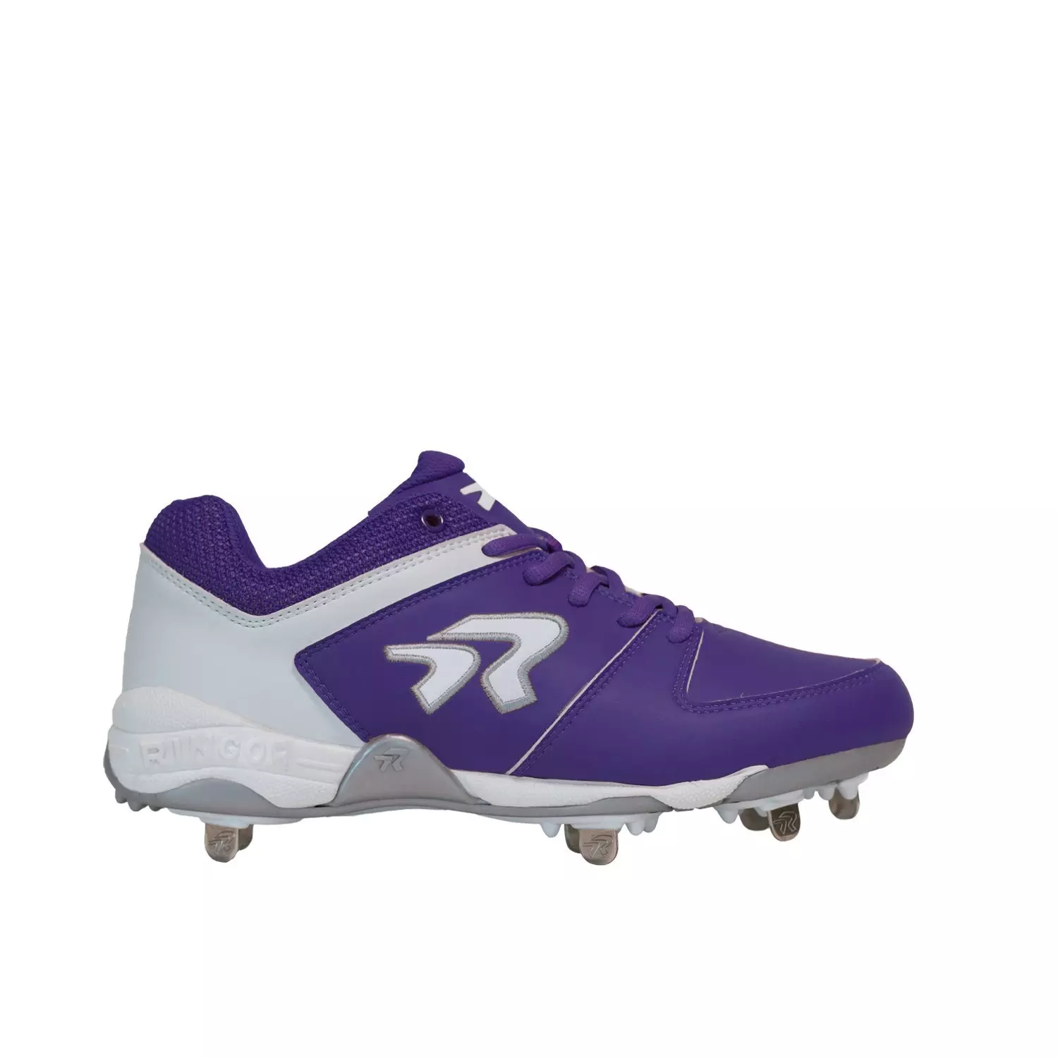 RIP-IT Ringor Flite "Purple/White" Women's Softball Cleat with Spikes - PURPLE/WHITE
