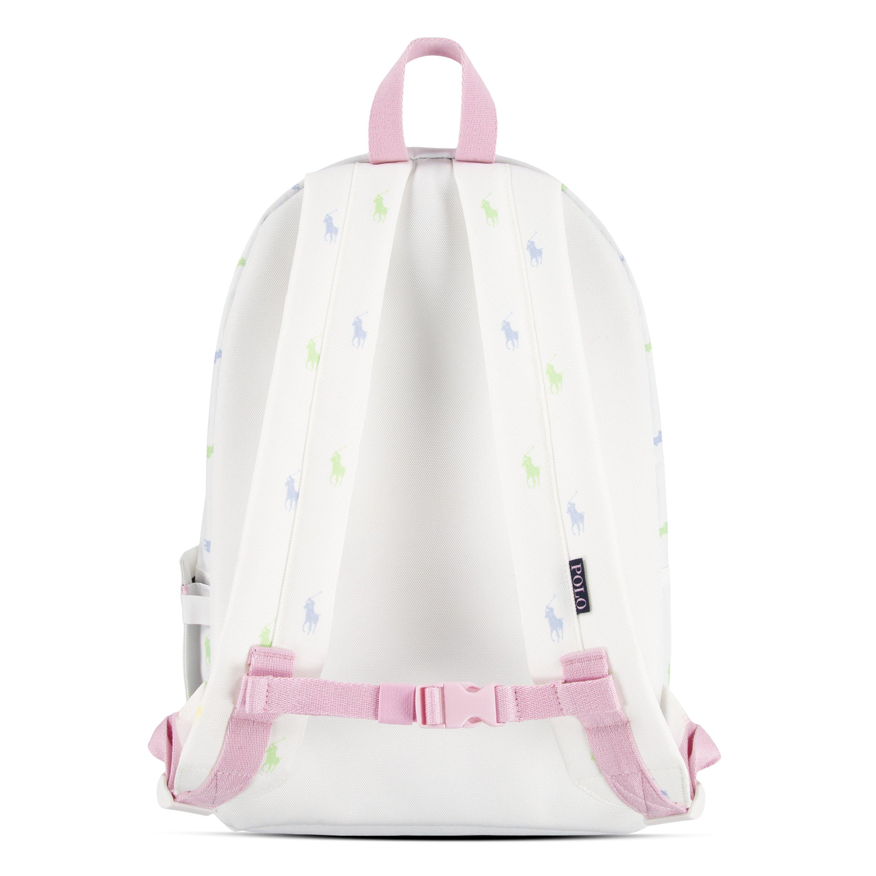 Polo Ralph Lauren Allover Logo Printed Large White Backpack