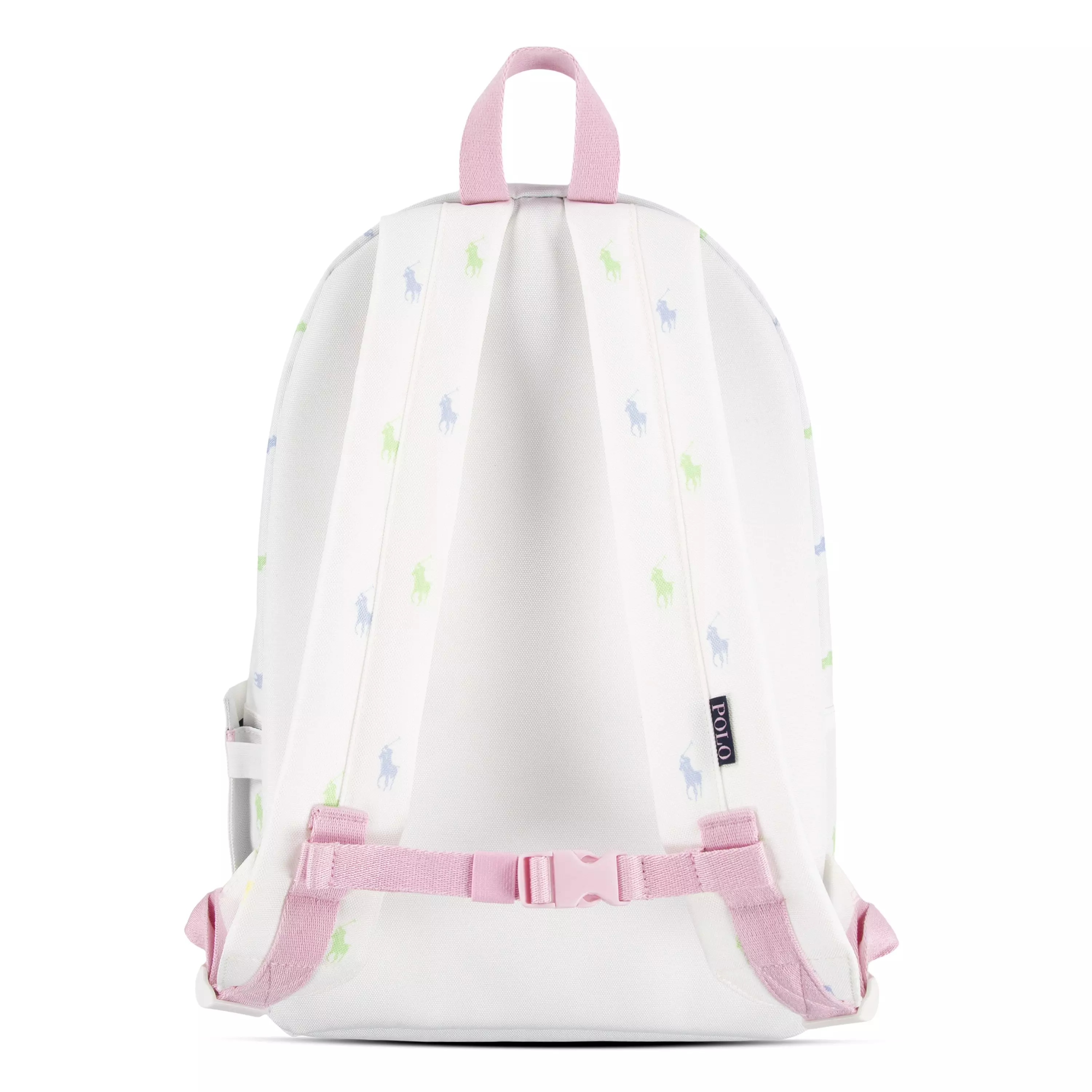 Polo Ralph Lauren Allover Logo Printed Large Backpack -White - WHITE