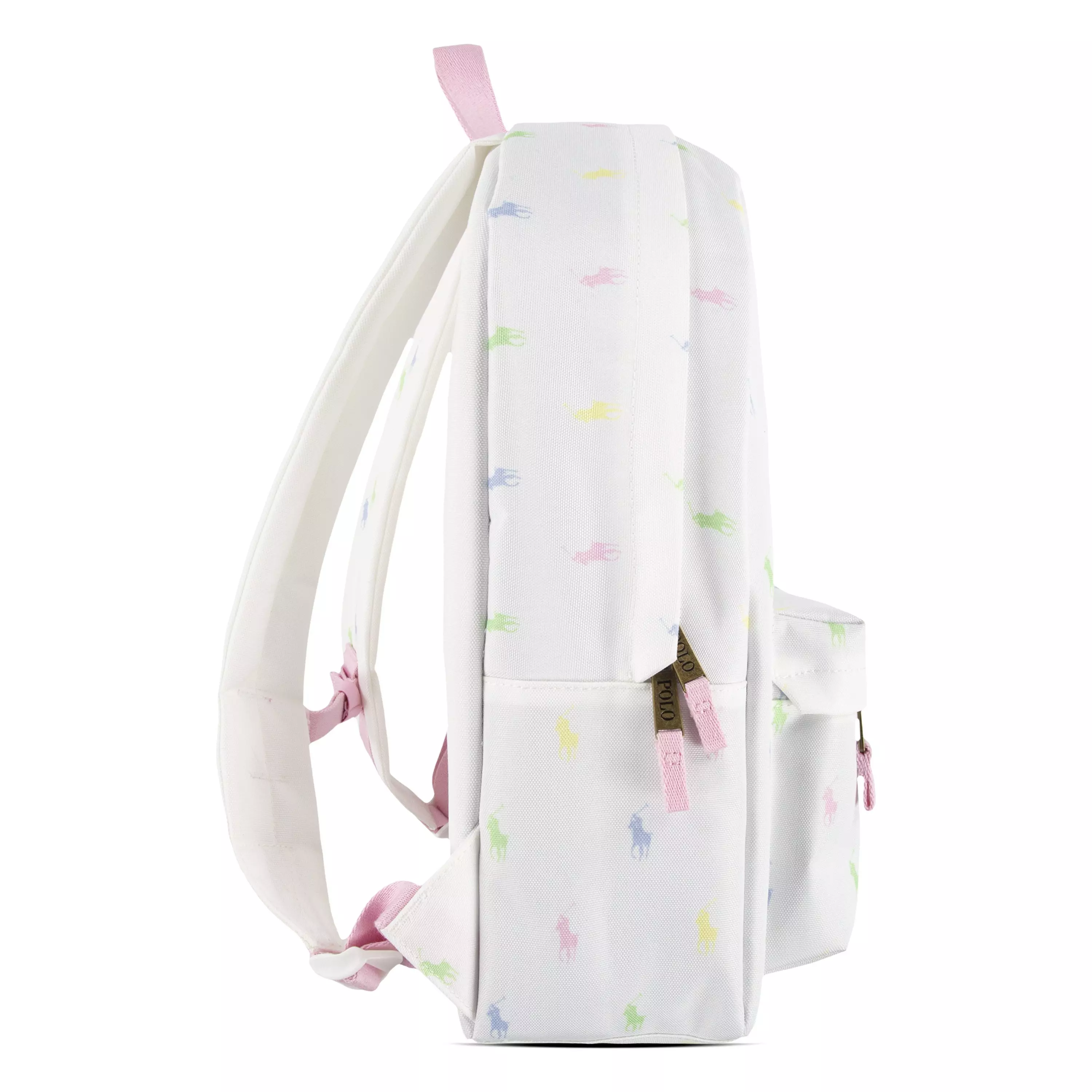 Polo Ralph Lauren Allover Logo Printed Large Backpack -White - WHITE