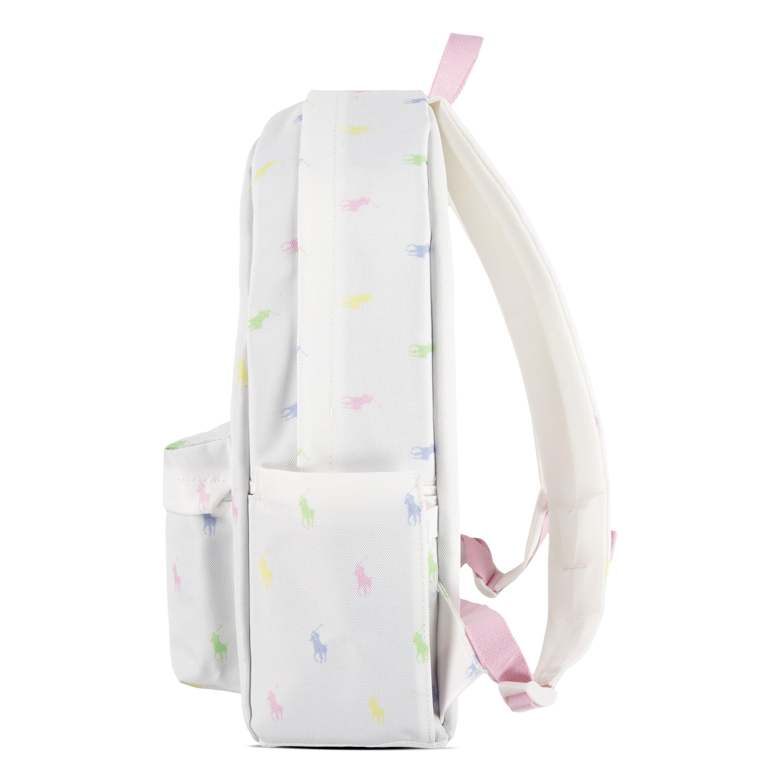 Polo Ralph Lauren Allover Logo Printed Large White Backpack