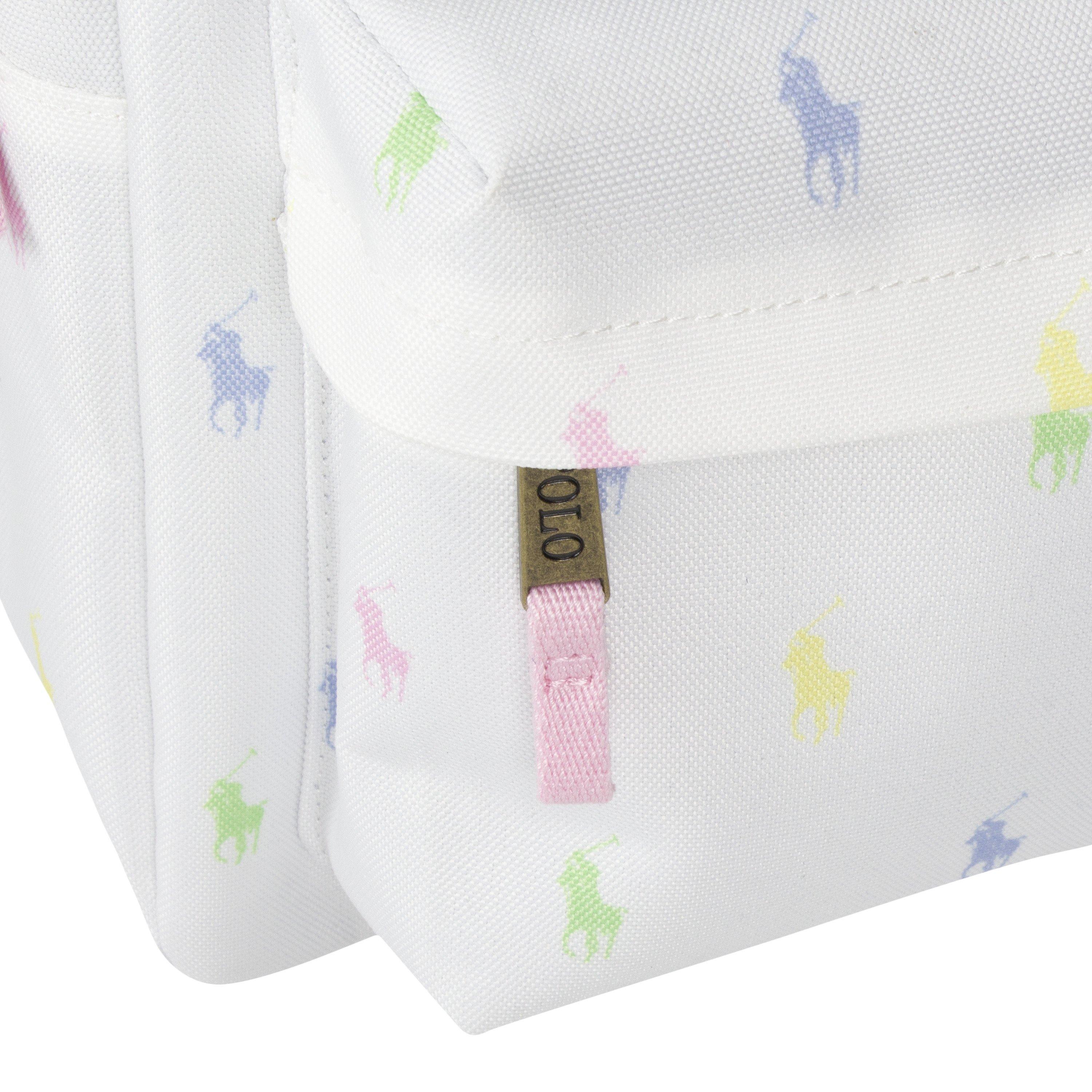 Polo Ralph Lauren Allover Logo Printed Large White Backpack