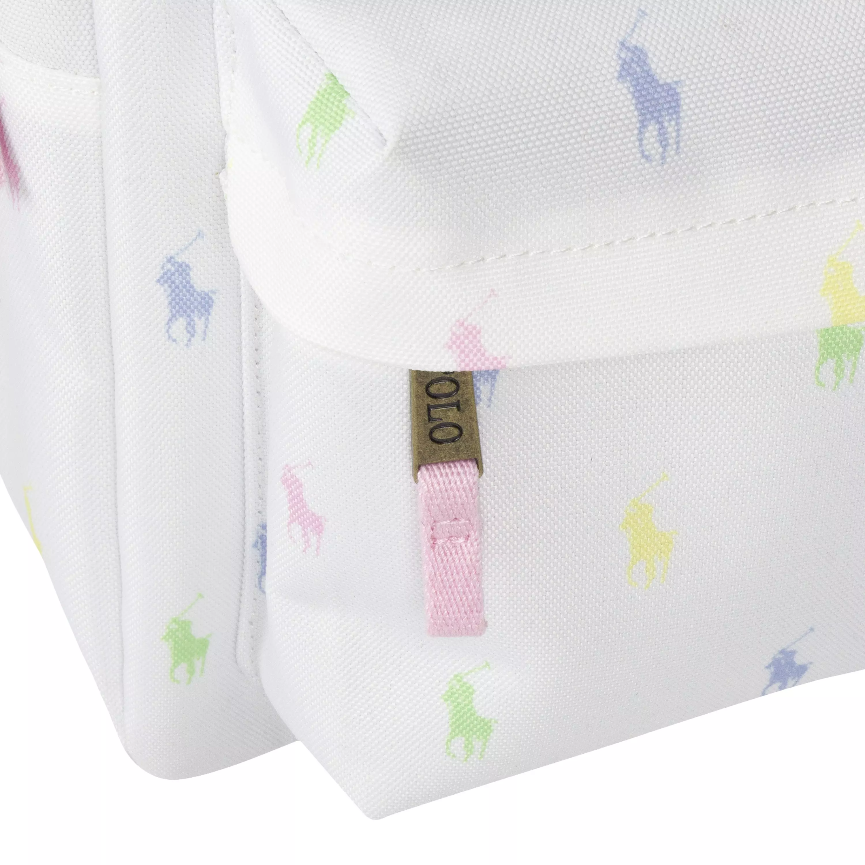 Polo Ralph Lauren Allover Logo Printed Large Backpack -White - WHITE