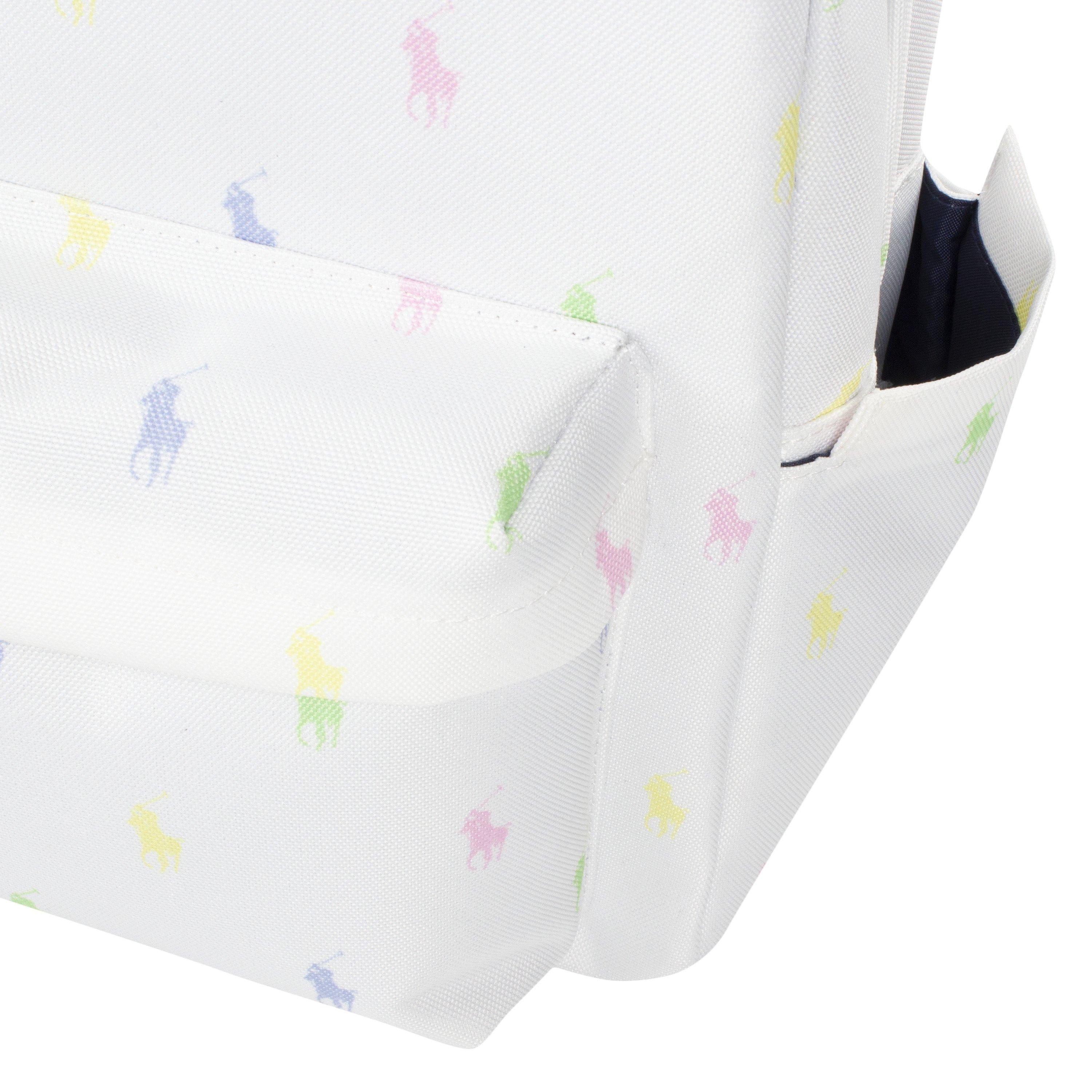 Polo Ralph Lauren Allover Logo Printed Large White Backpack