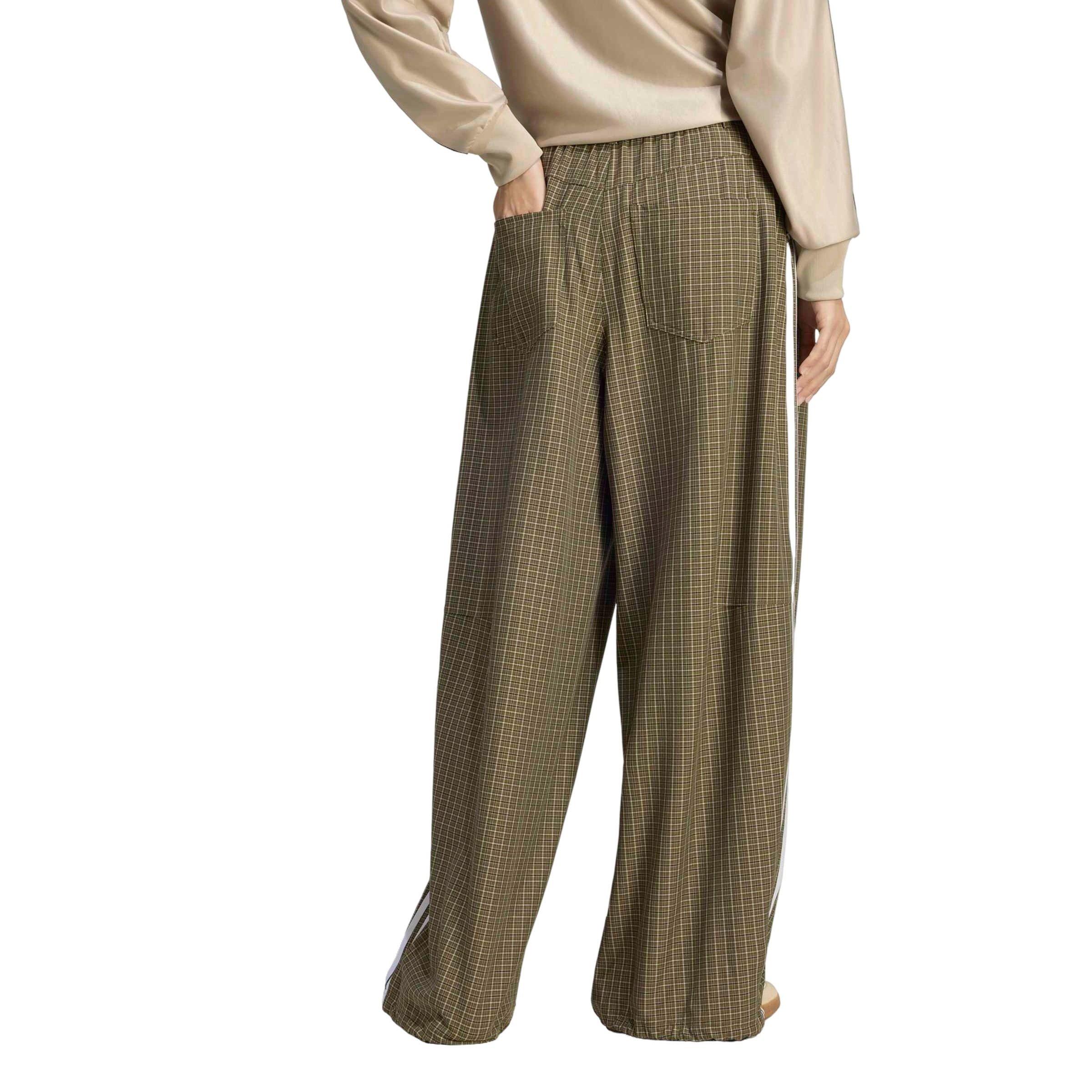 adidas Originals Women's Injection Check Loose Trousers - Olive/Beige/Coffee - OLIVE/BEIGE/COFFEE