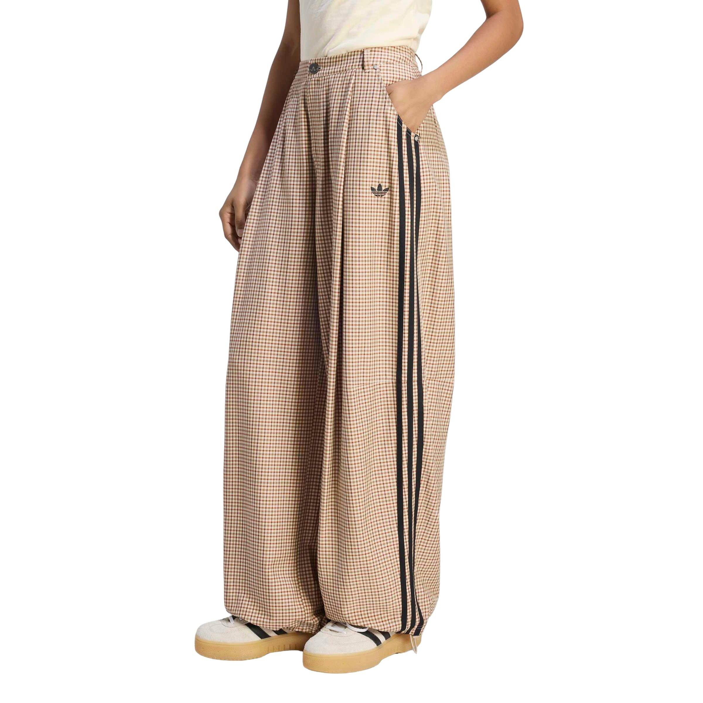 adidas Originals Women's Injection Check Loose Trousers - Tan/Brown - TAN/BROWN