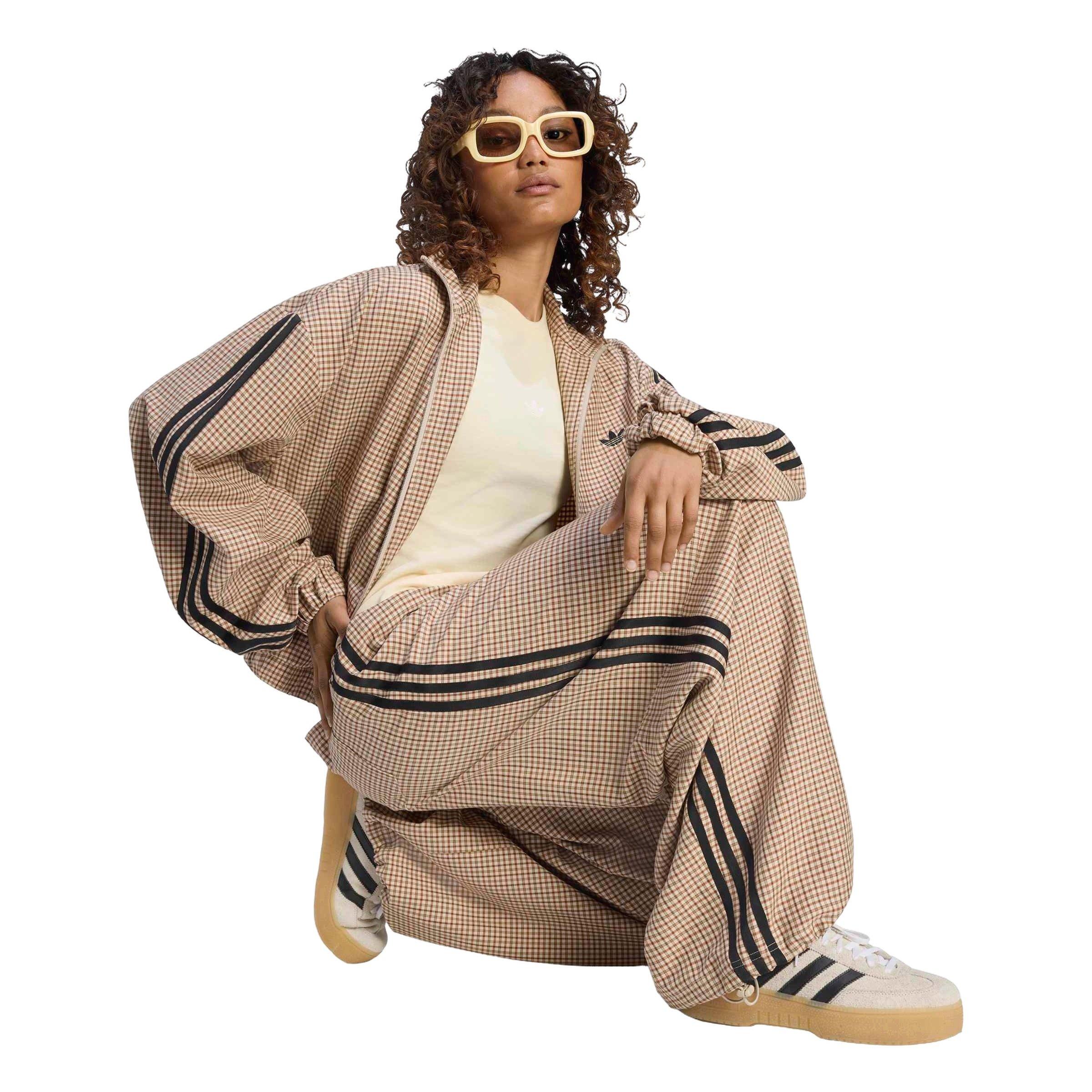 adidas Originals Women's Injection Check Loose Trousers - Tan/Brown - TAN/BROWN