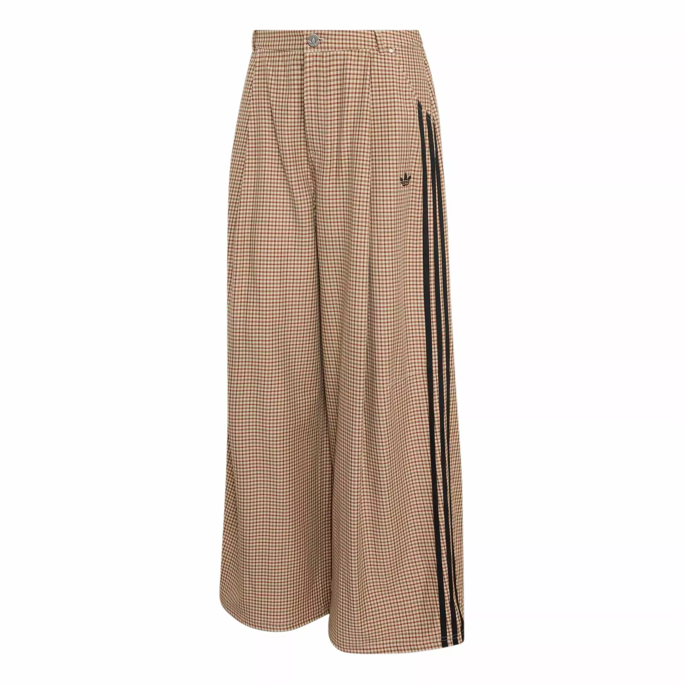 adidas Originals Women's Injection Check Loose Trousers - Tan/Brown - TAN/BROWN