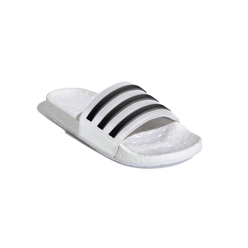 Overredend Bewust Plons adidas Adilette Boost "White/Black" Unisex Slide