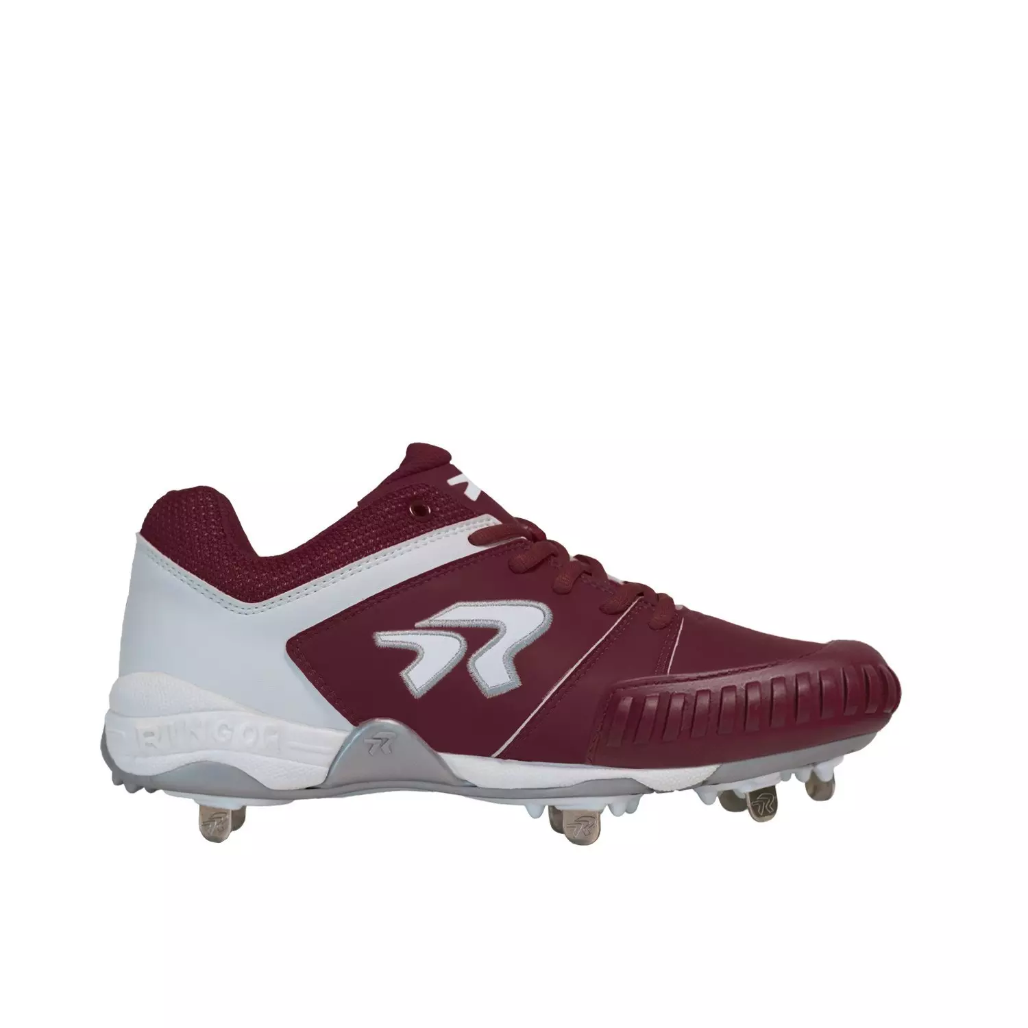 RIP-IT Ringor Flite "Maroon/White" Women's Softball Cleat with Spikes and Pitching Toe - MAROON/WHITE