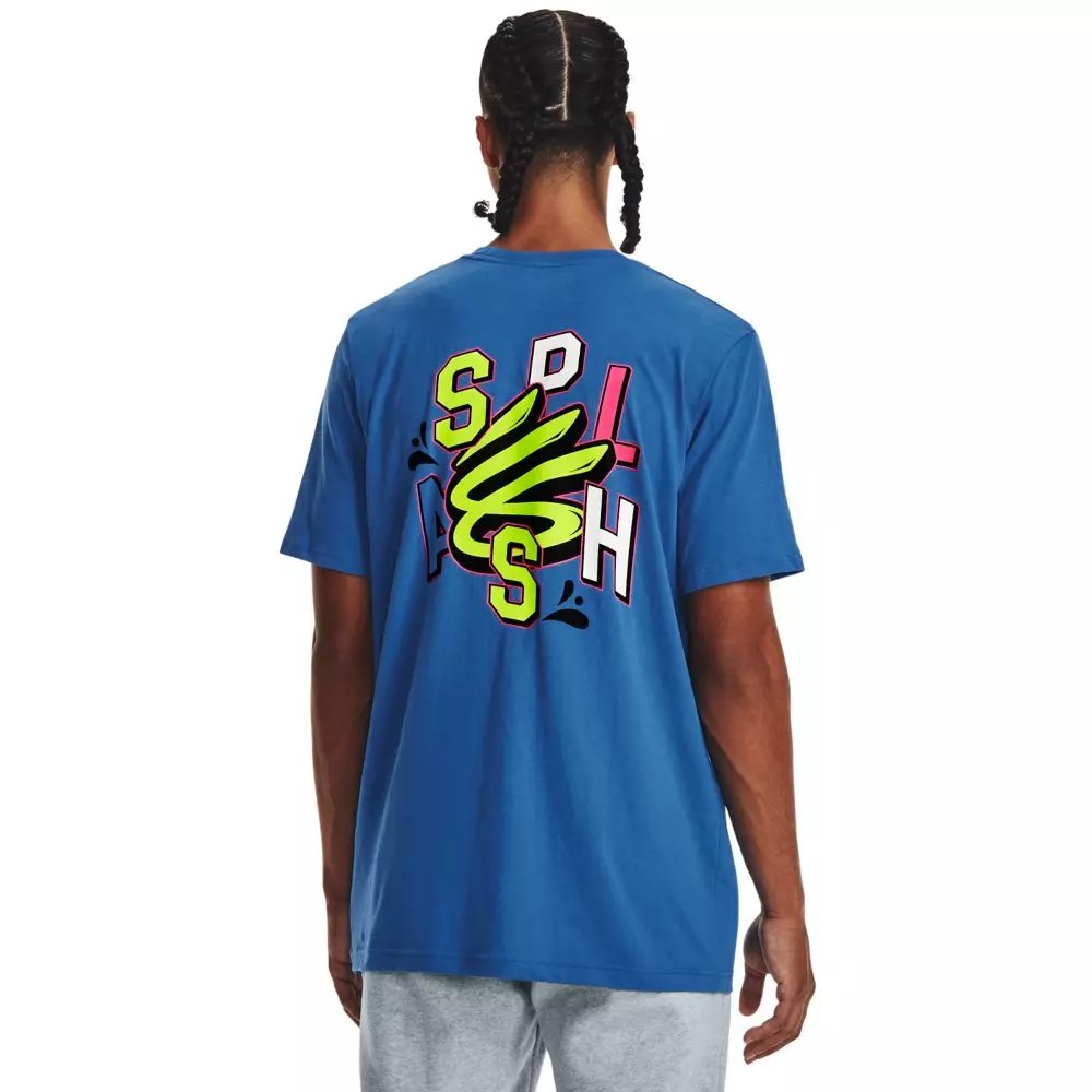 Under Armour Men's Curry Splash Party Short-Sleeve T-Shirt-Blue/White - BLUE/WHITE