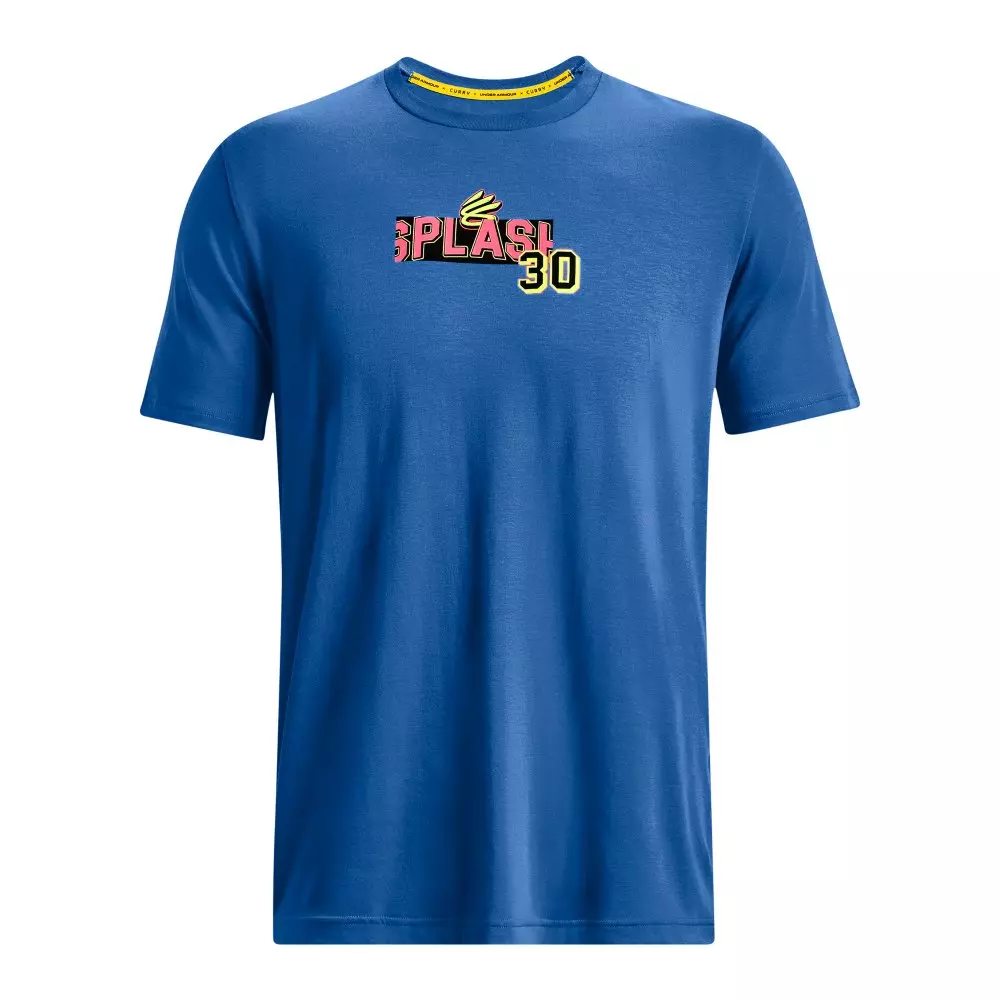 Under Armour Men's Curry Splash Party Short-Sleeve T-Shirt-Blue/White - BLUE/WHITE