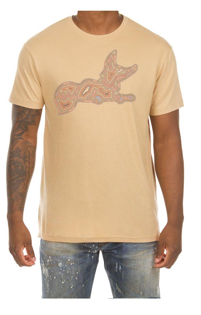 AKOO Men's Line Snobby Tee Shirt-Sand - SAND