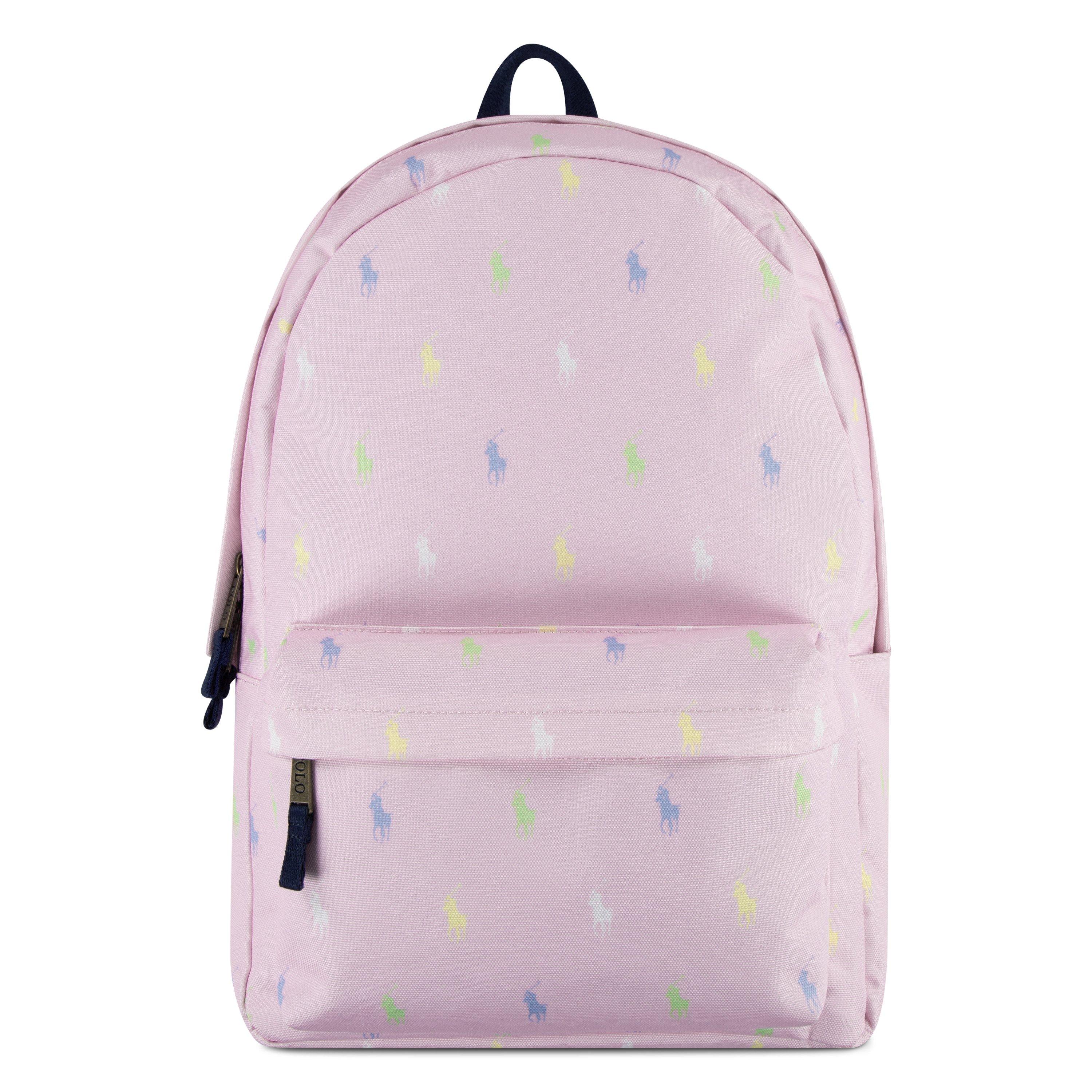 Polo Ralph Lauren Allover Logo Printed Backpack - Pink - PINK Thumbnail View 1