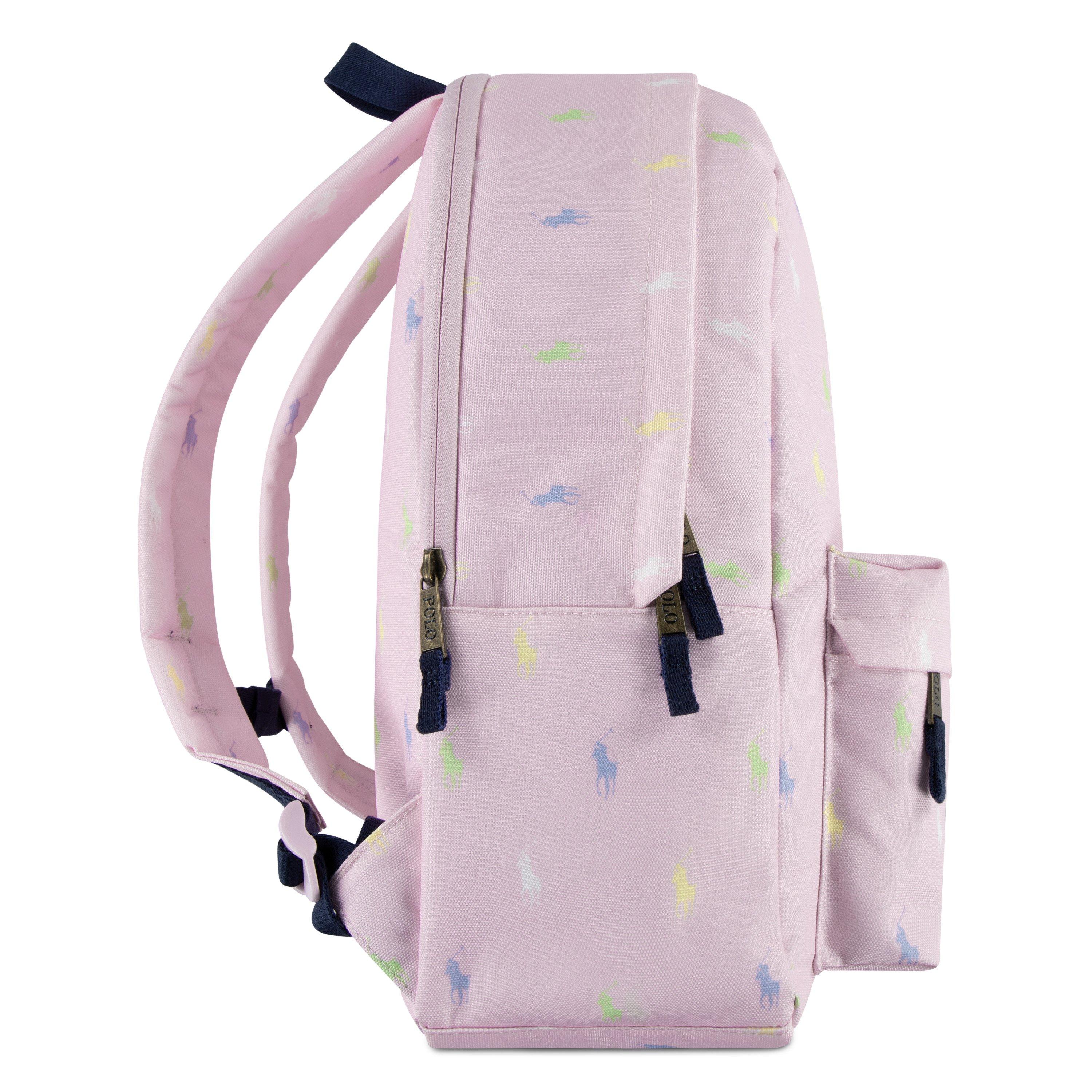 Polo Ralph Lauren Allover Logo Printed Backpack - Pink - PINK Thumbnail View 3