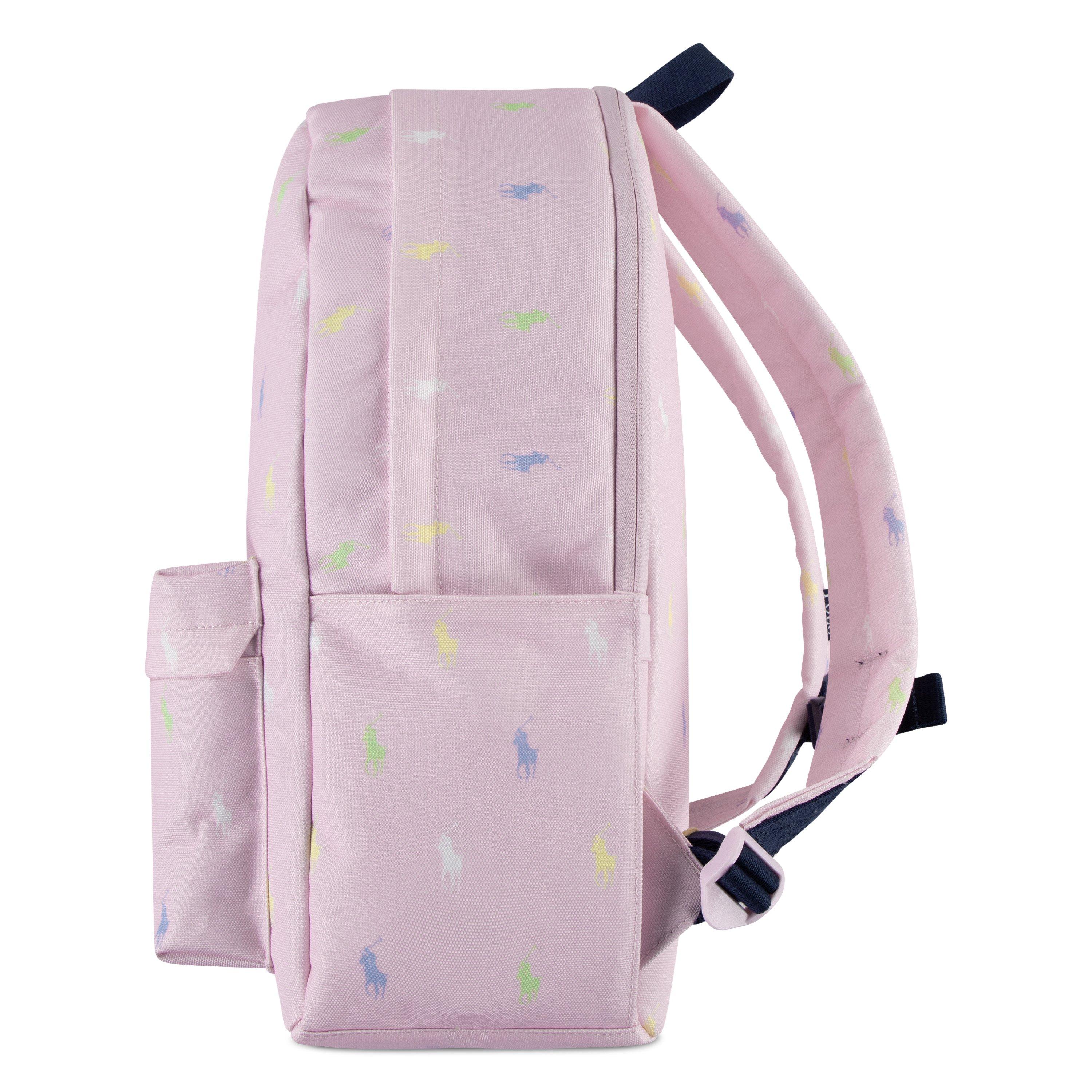 Polo Ralph Lauren Allover Logo Printed Backpack - Pink - PINK Thumbnail View 4