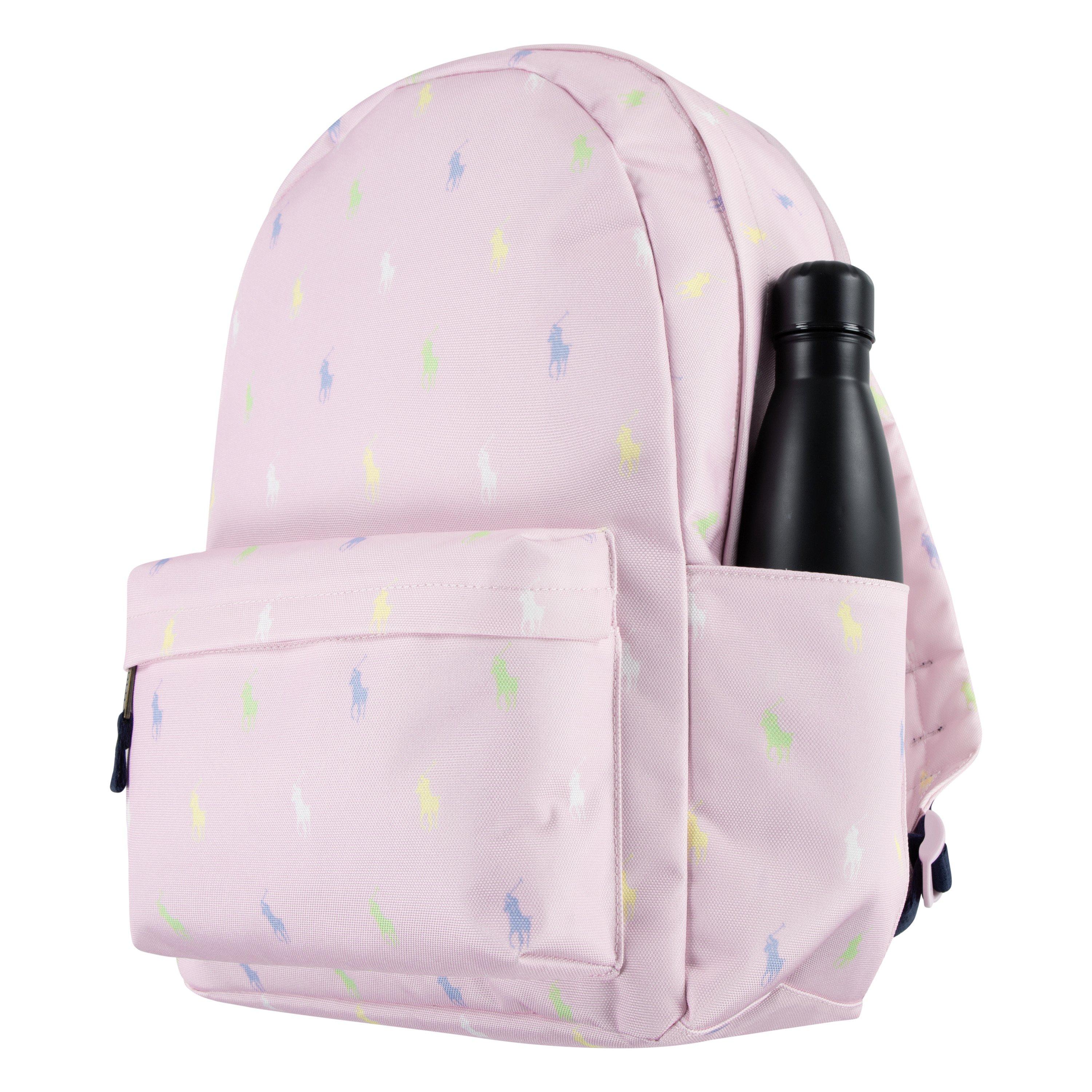 Polo Ralph Lauren Allover Logo Printed Backpack - Pink - PINK Thumbnail View 5