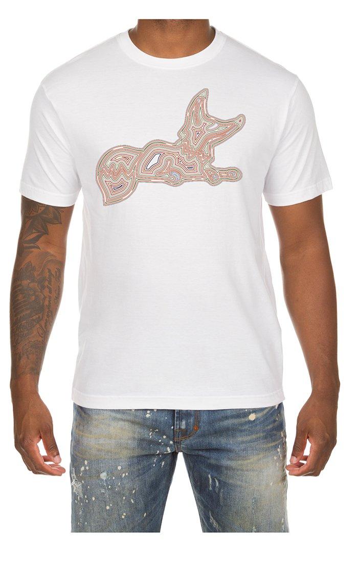 AKOO Men's Line Snobby Tee Shirt-White - WHITE