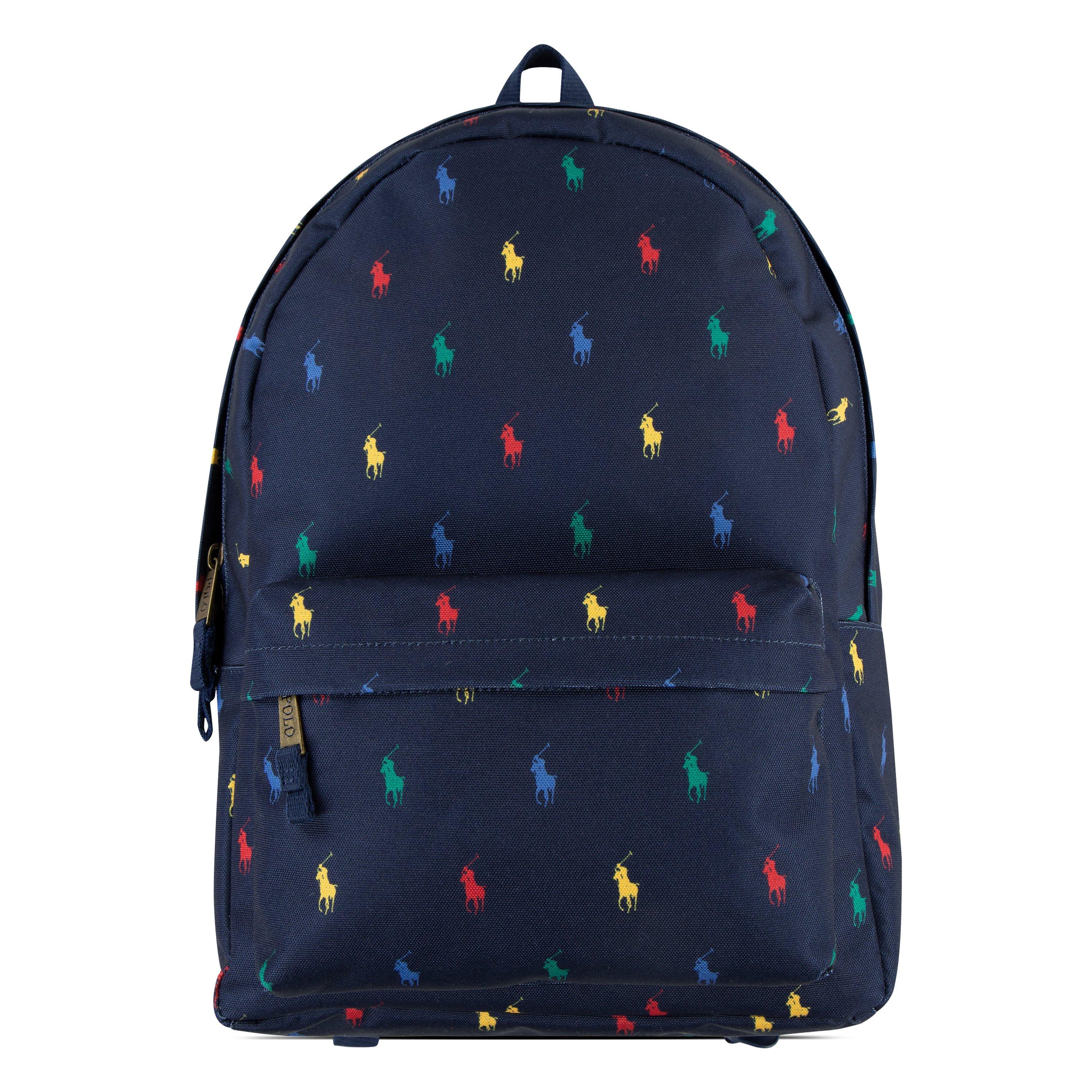 Polo Ralph Lauren Allover Logo Printed Backpack - Navy - NAVY Thumbnail View 1