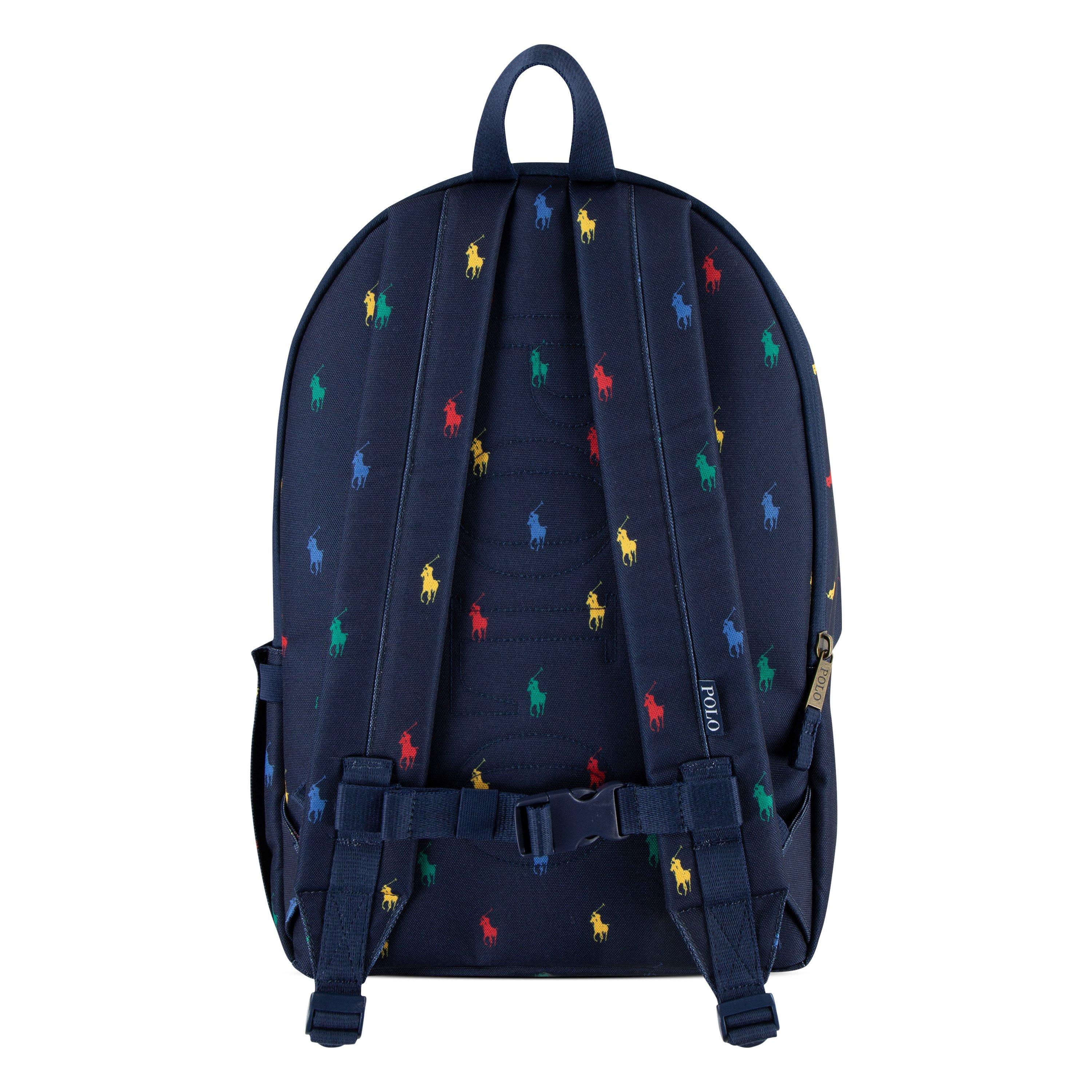 Polo Ralph Lauren Allover Logo Printed Navy Backpack