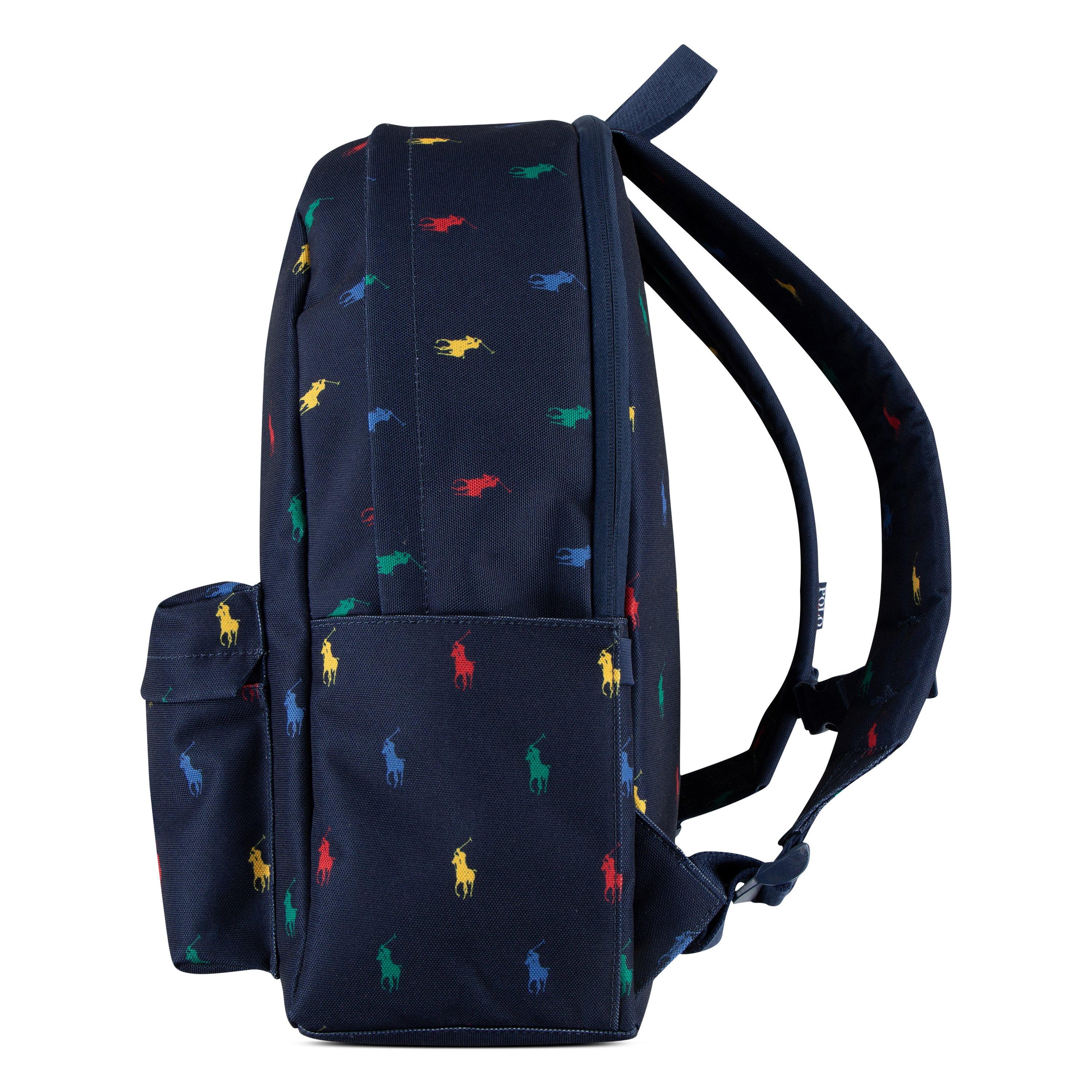Polo Ralph Lauren Allover Logo Printed Backpack - Navy - NAVY Thumbnail View 4