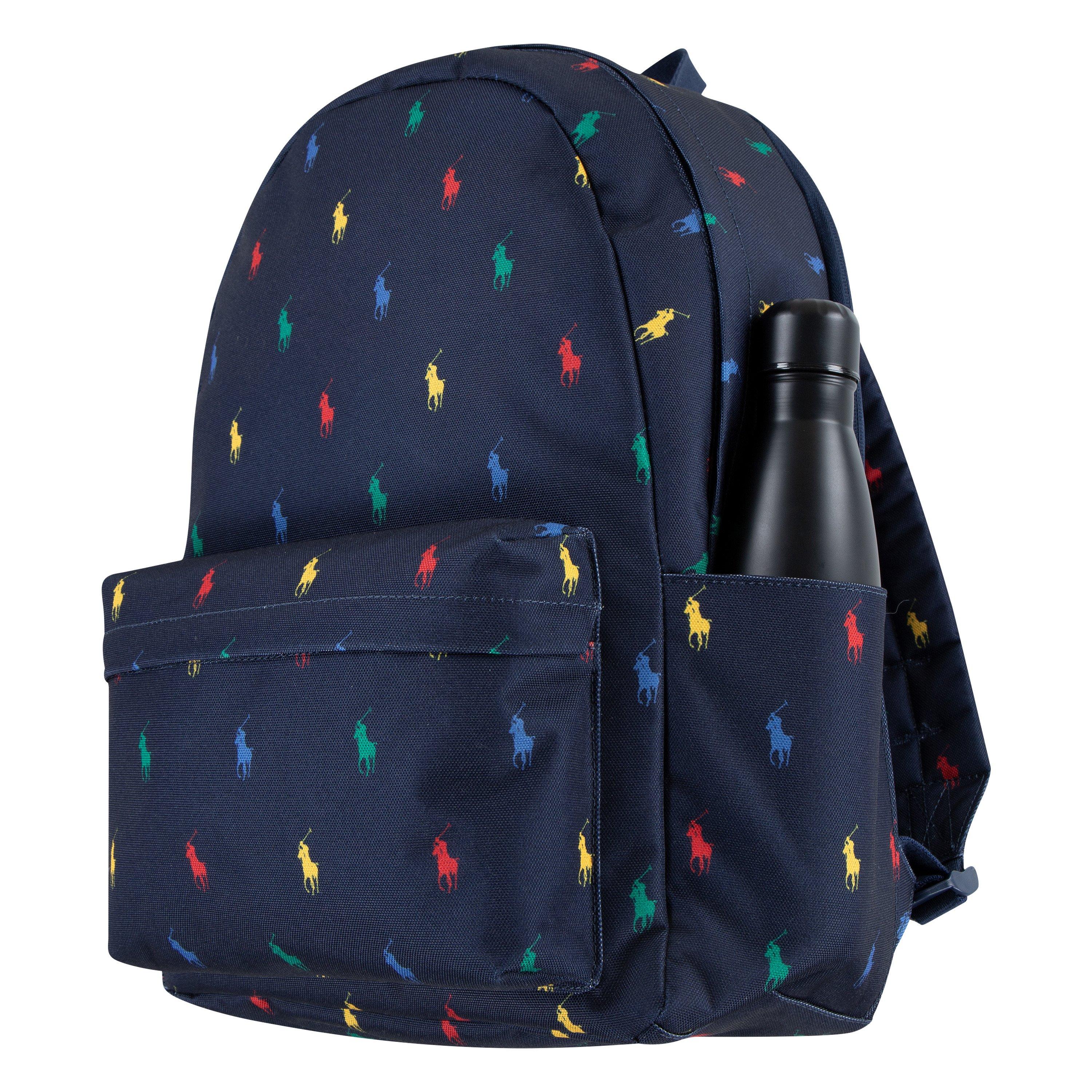 Polo Ralph Lauren Allover Logo Printed Backpack - Navy - NAVY Thumbnail View 5
