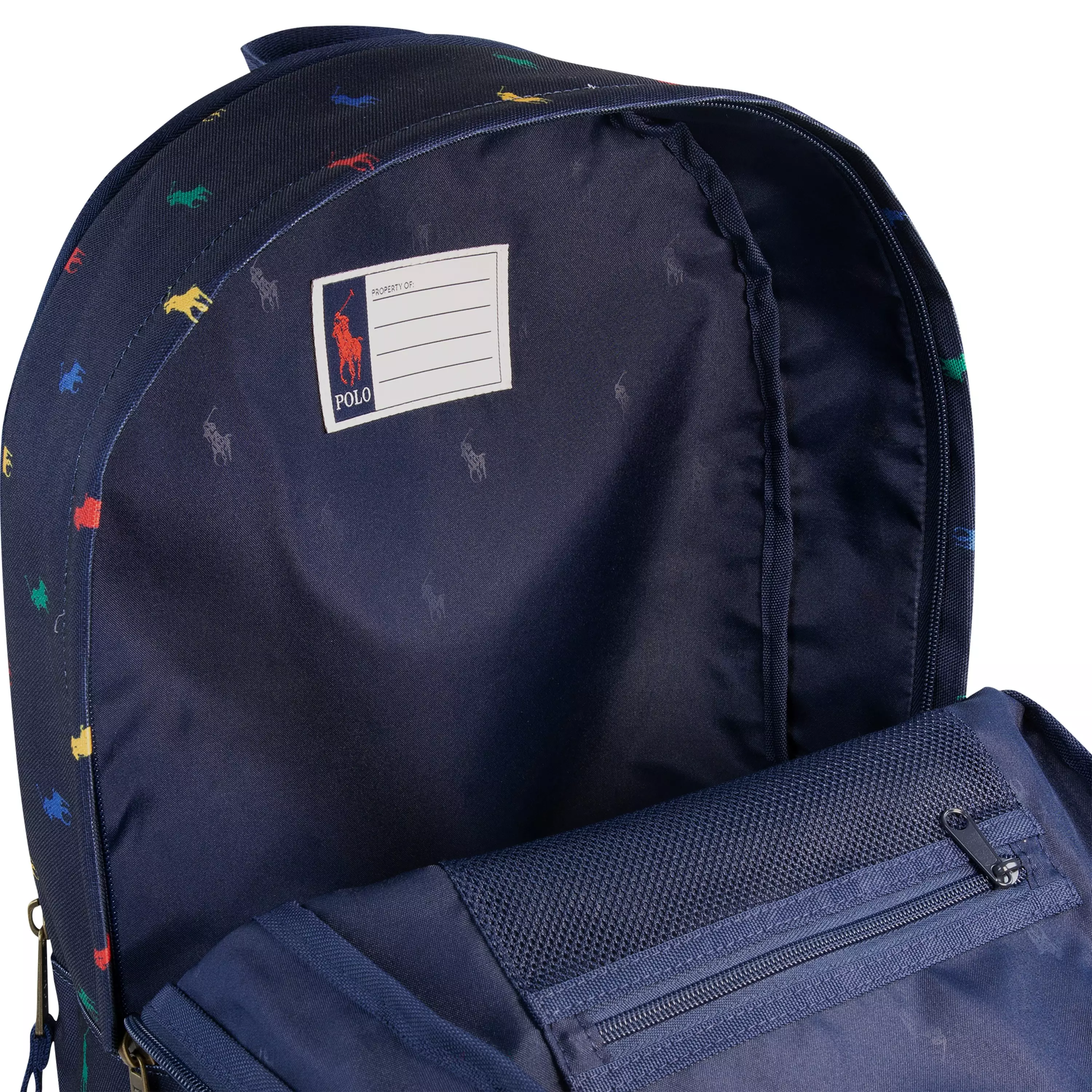 Polo Ralph Lauren Allover Logo Printed Backpack - Navy - NAVY
