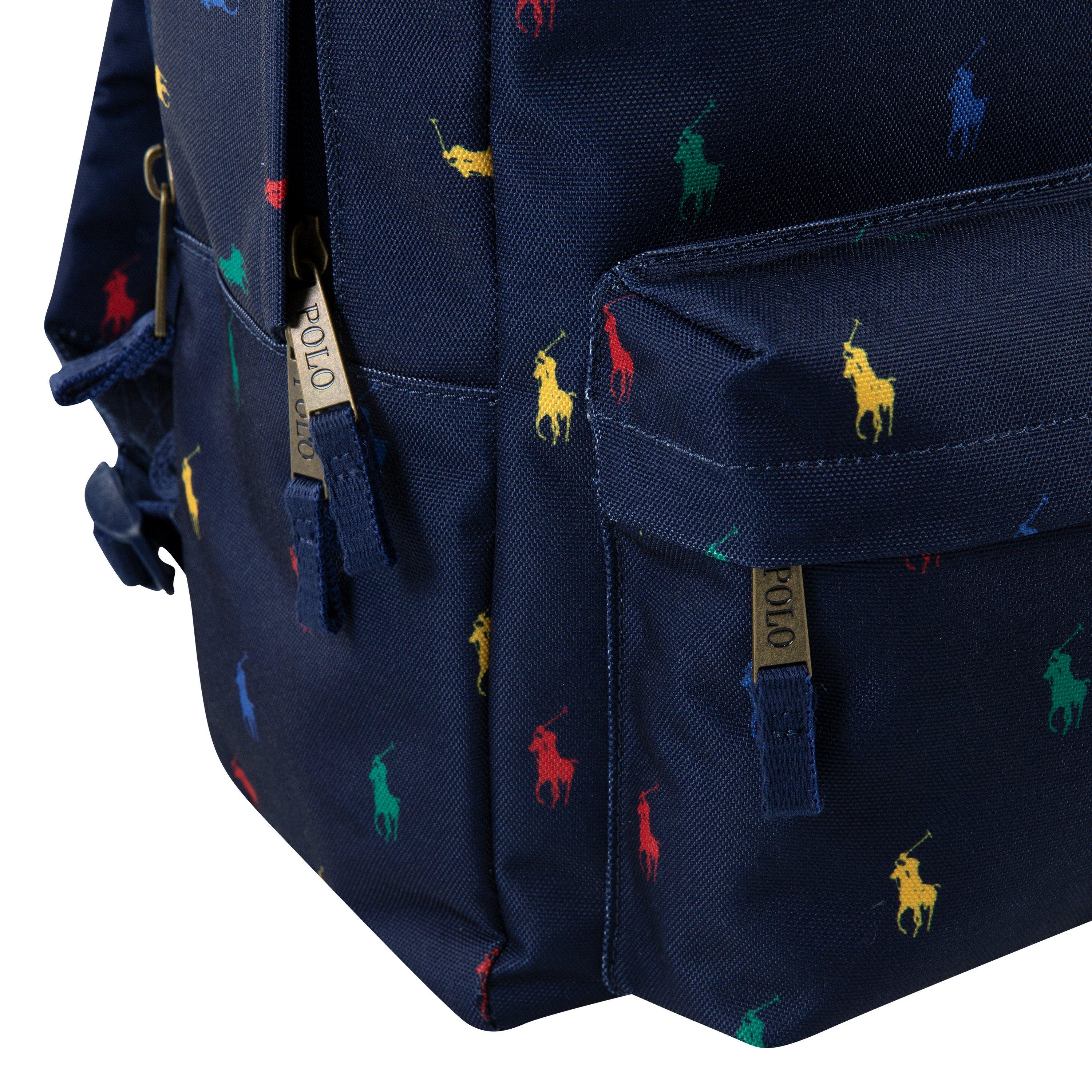 Polo Ralph Lauren Allover Logo Printed Backpack - Navy - NAVY Thumbnail View 7