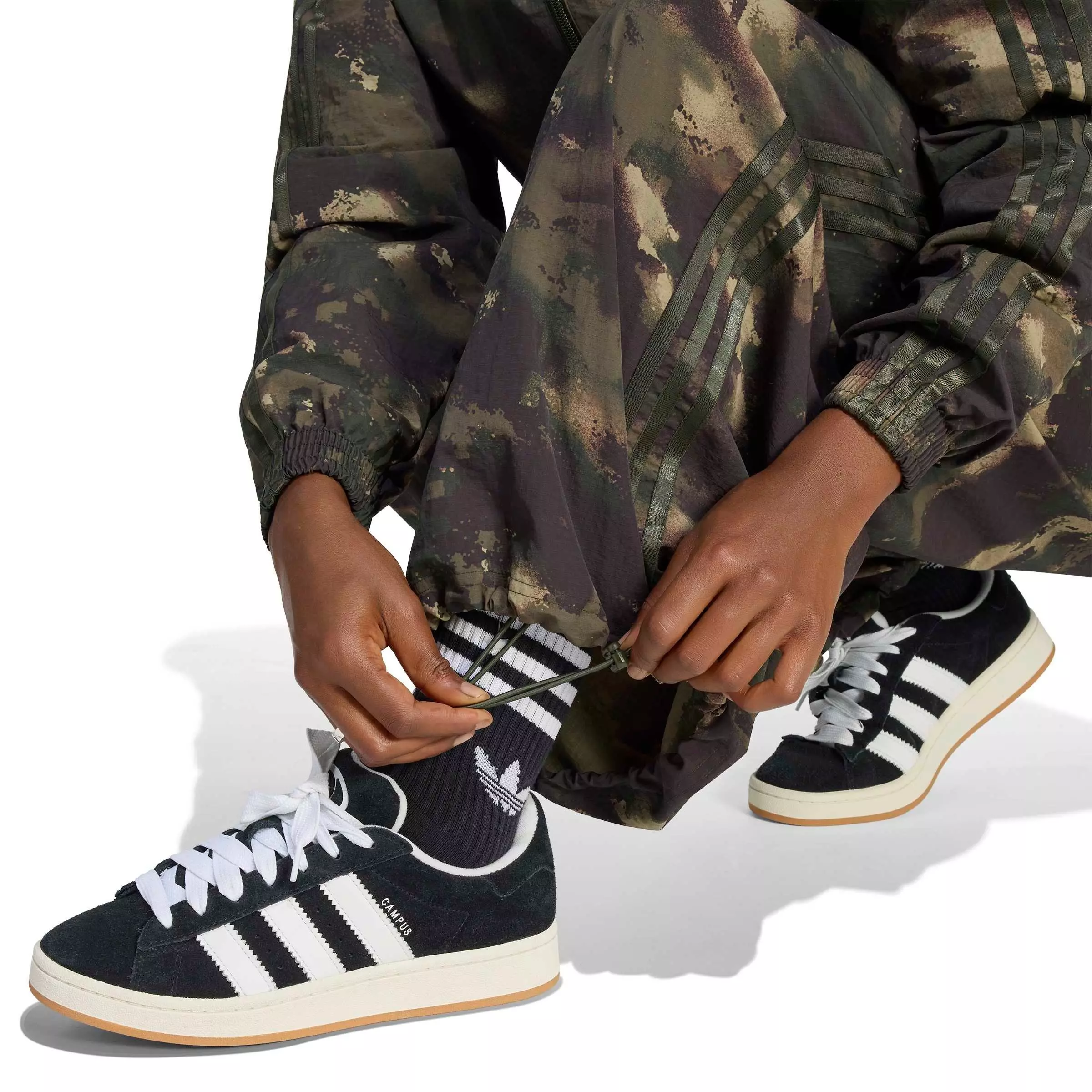 adidas Originals Women's Camouflage Adilenium Track Pant - Green/Brown - GREEN/BROWN