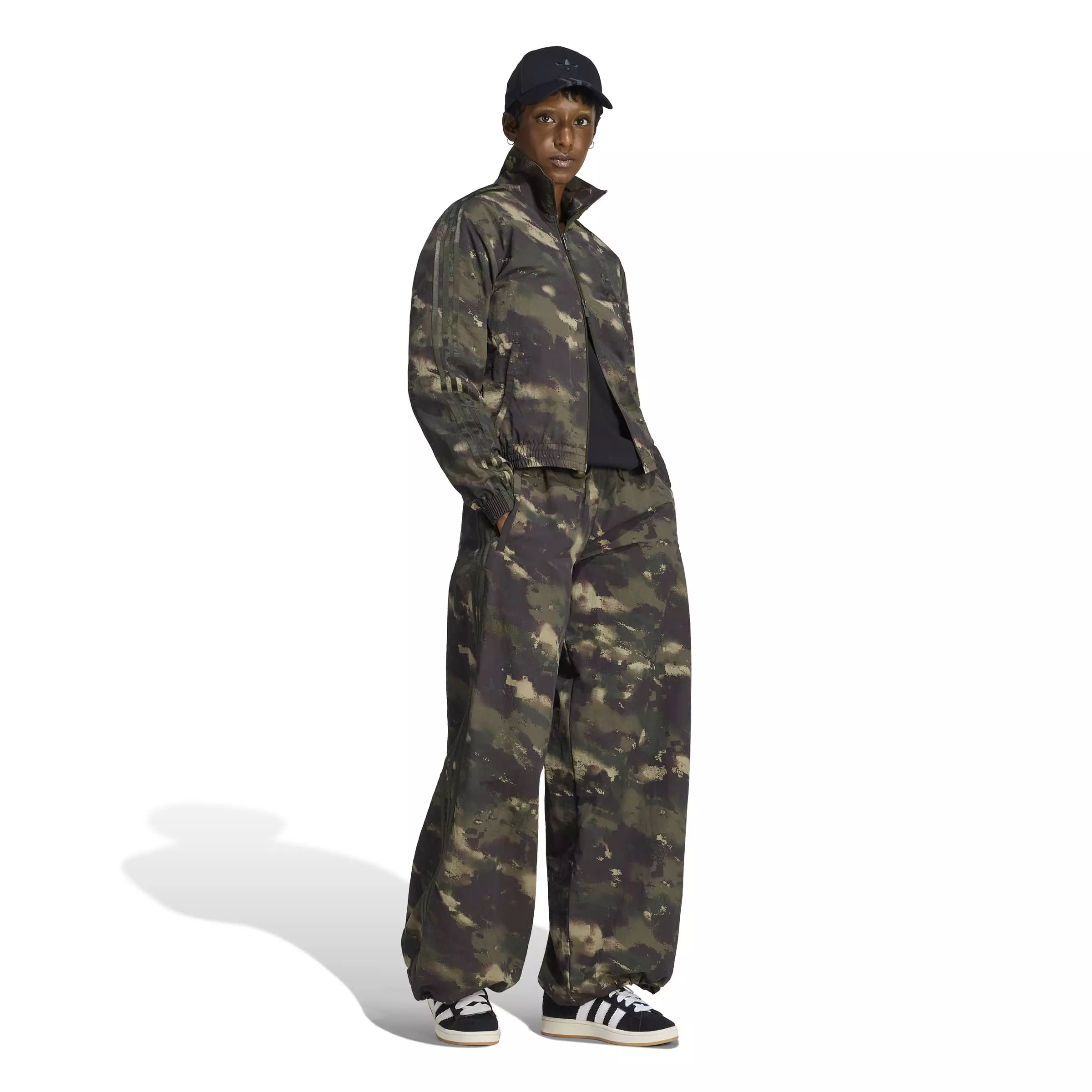 adidas Originals Women's Camouflage Adilenium Track Pant - Green/Brown - GREEN/BROWN