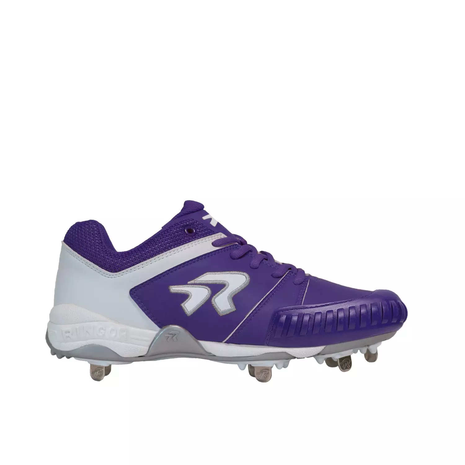 RIP-IT Ringor Flite "Purple/White" Women's Softball Cleat with Spikes and Pitching Toe - PURPLE/WHITE