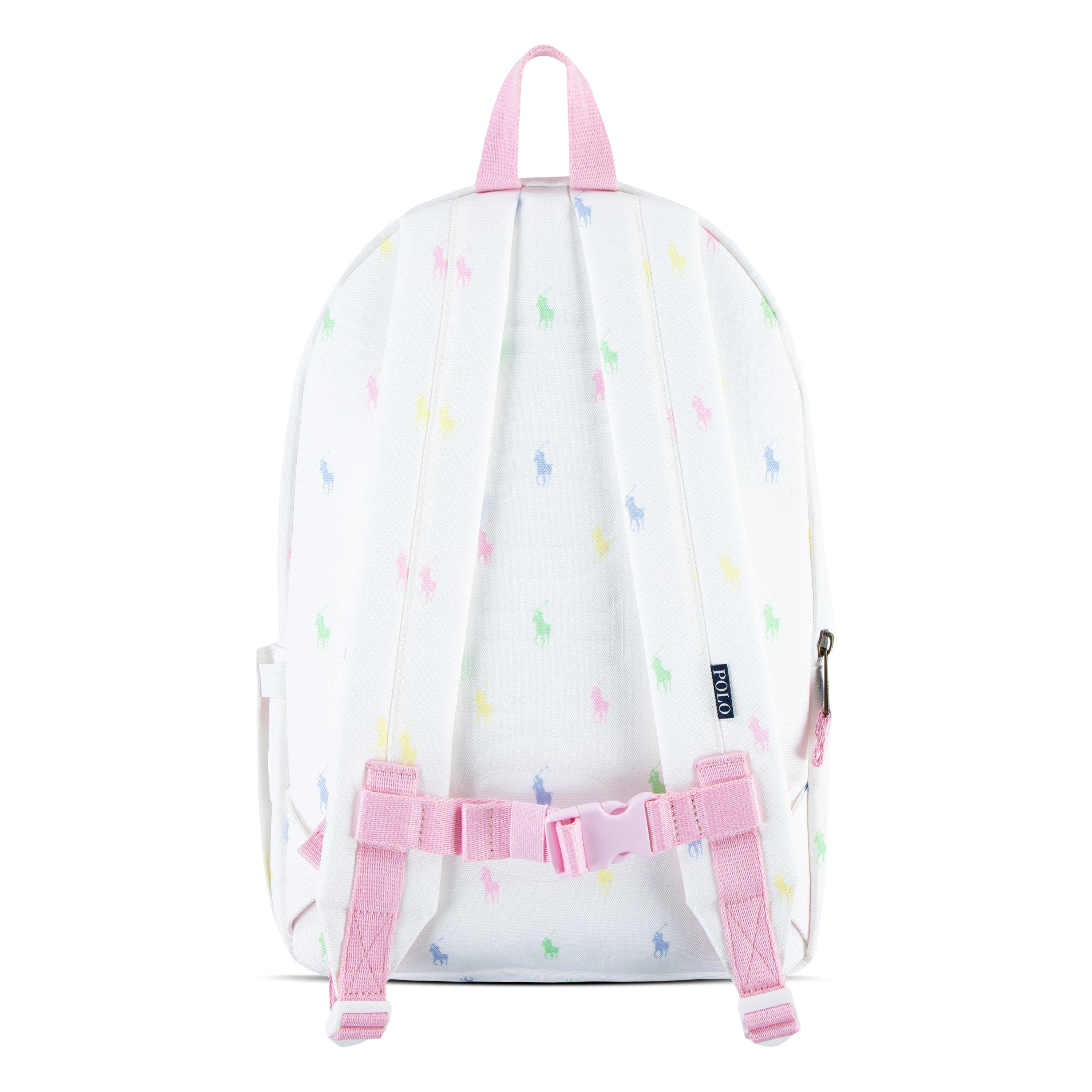 Polo Ralph Lauren Allover Logo Printed Backpack - White - WHITE Thumbnail View 2