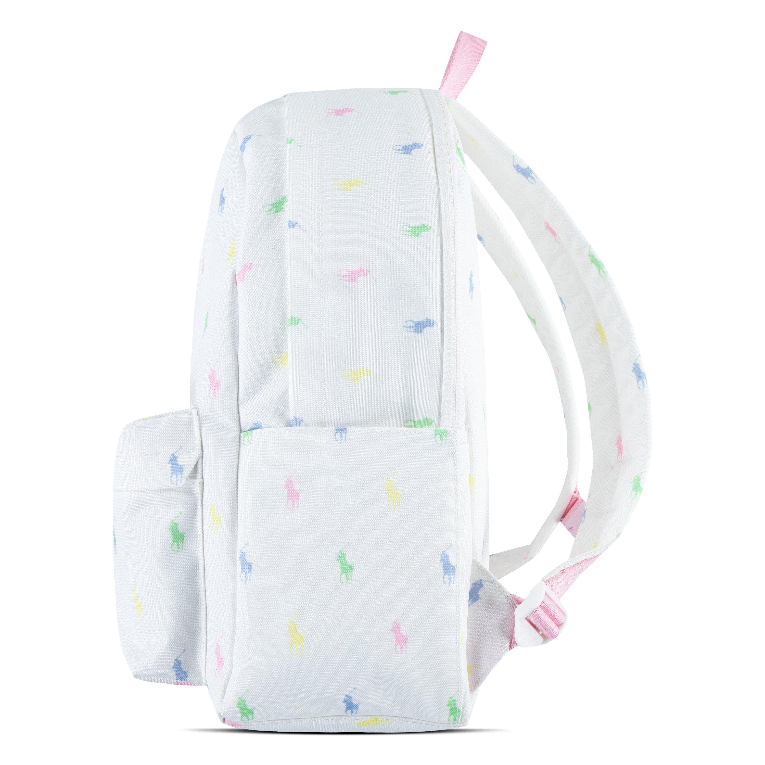 Polo Ralph Lauren Allover Logo Printed White Backpack