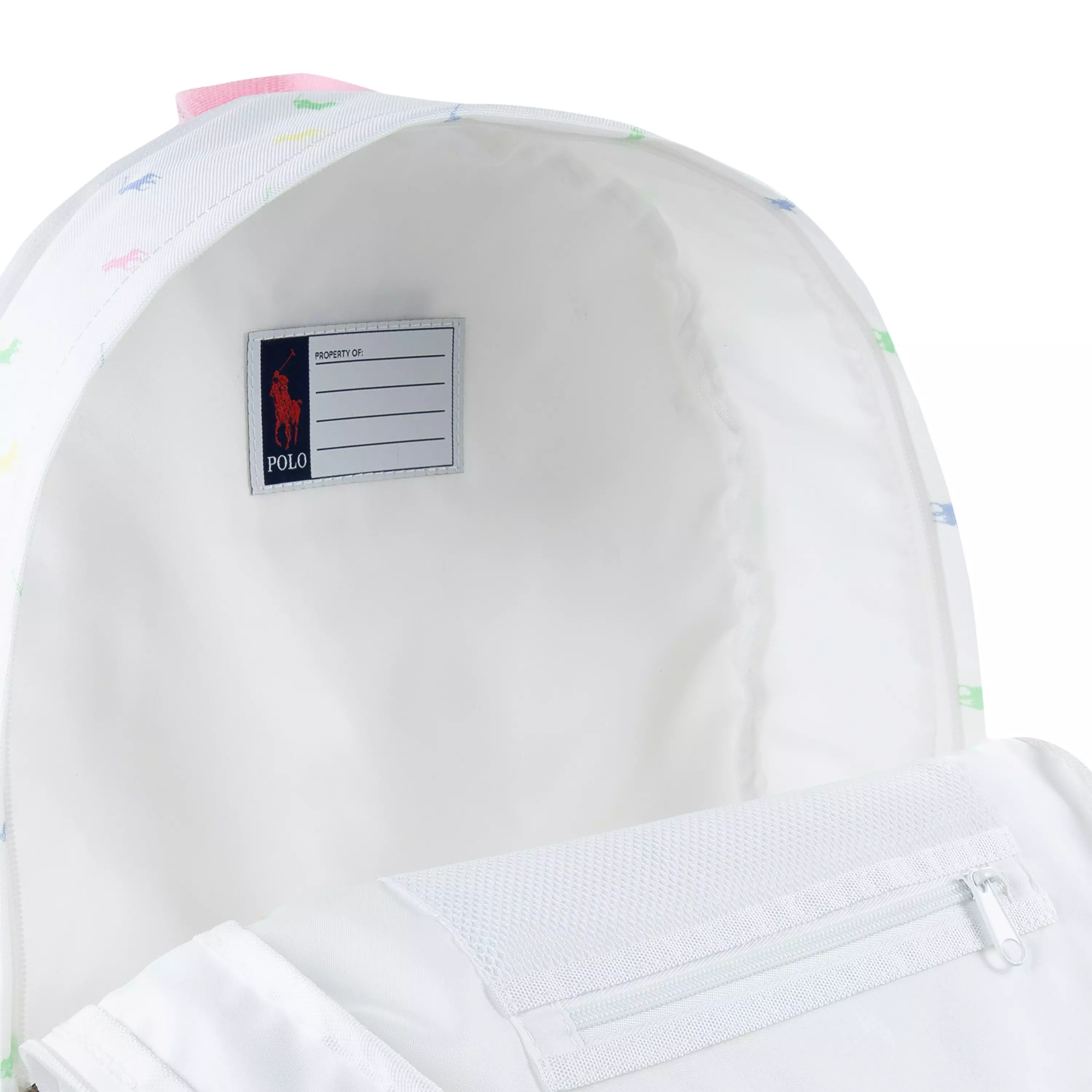 Polo Ralph Lauren Allover Logo Printed Backpack - White - WHITE