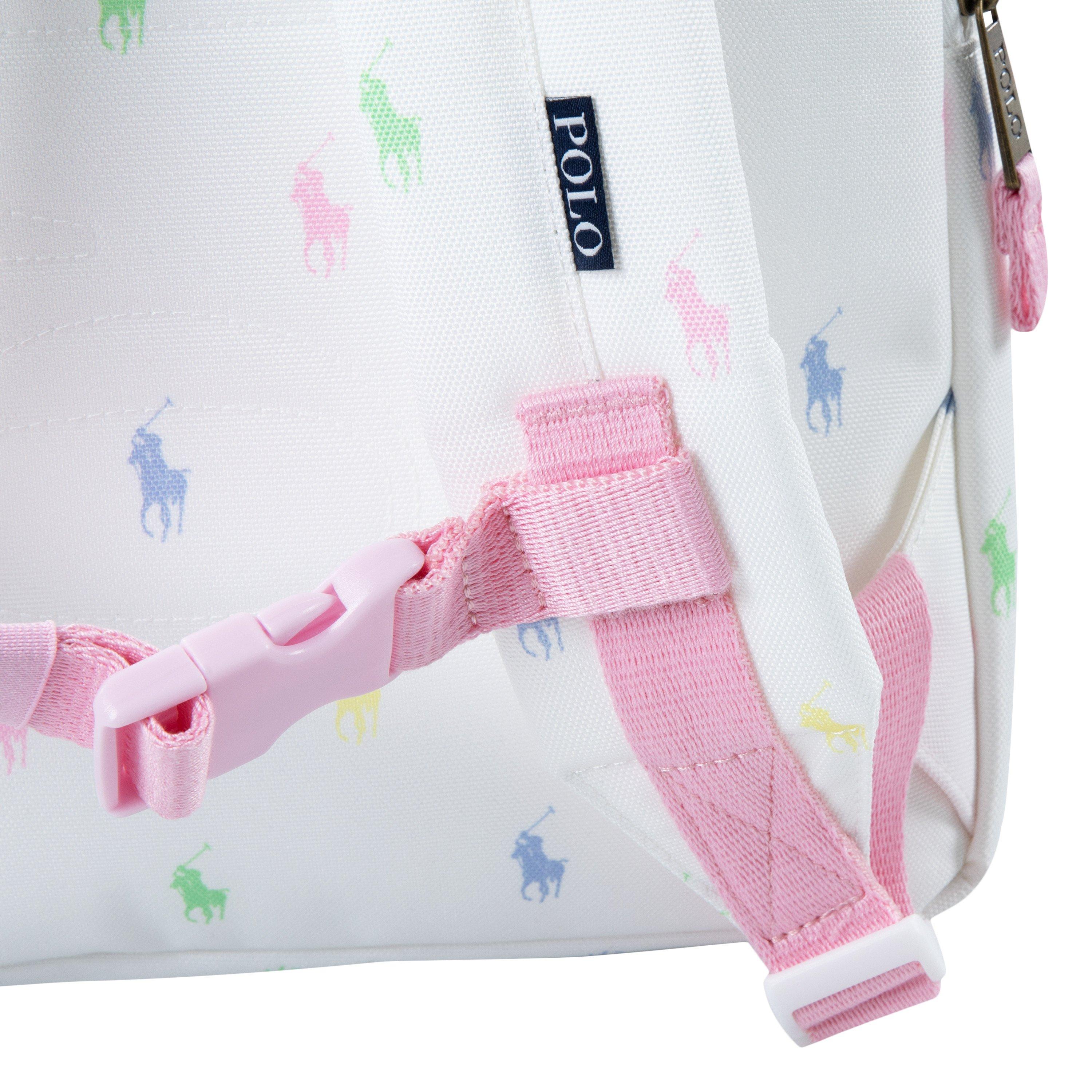 Polo Ralph Lauren Allover Logo Printed Backpack - White - WHITE Thumbnail View 8