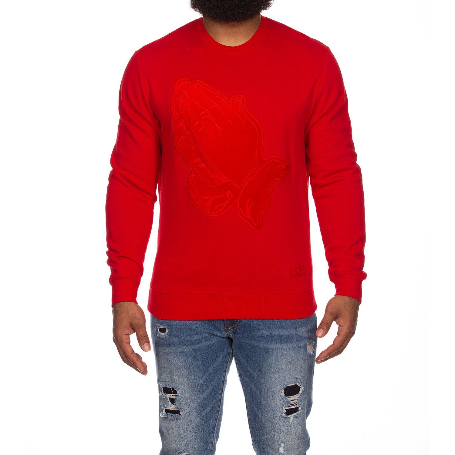 AKOO Men's Prey or Pray Fleece Sweatshirt-Red - RED