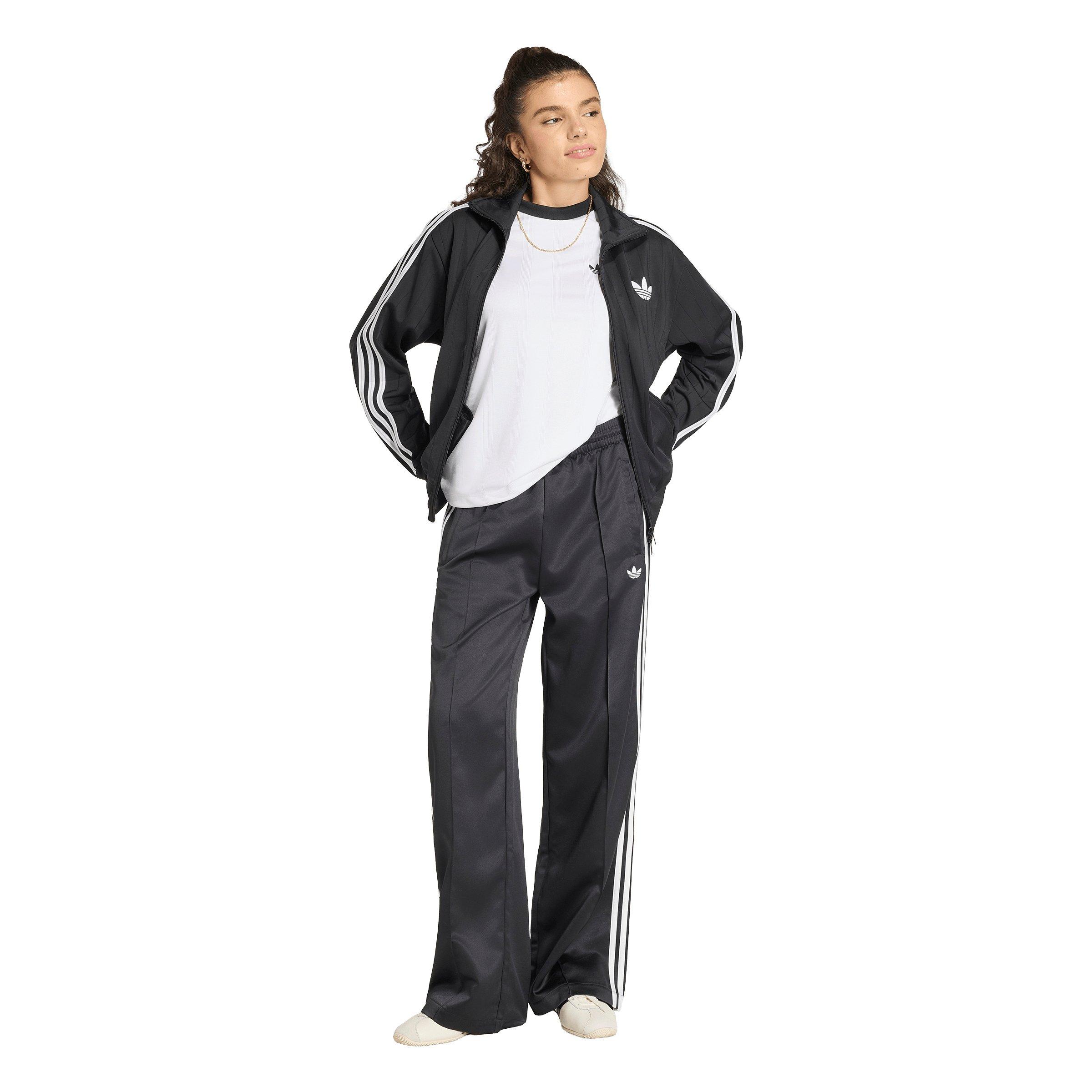 adidas Originals Women's Satin SST Loose Track Pant - Black/White - BLACK/WHITE