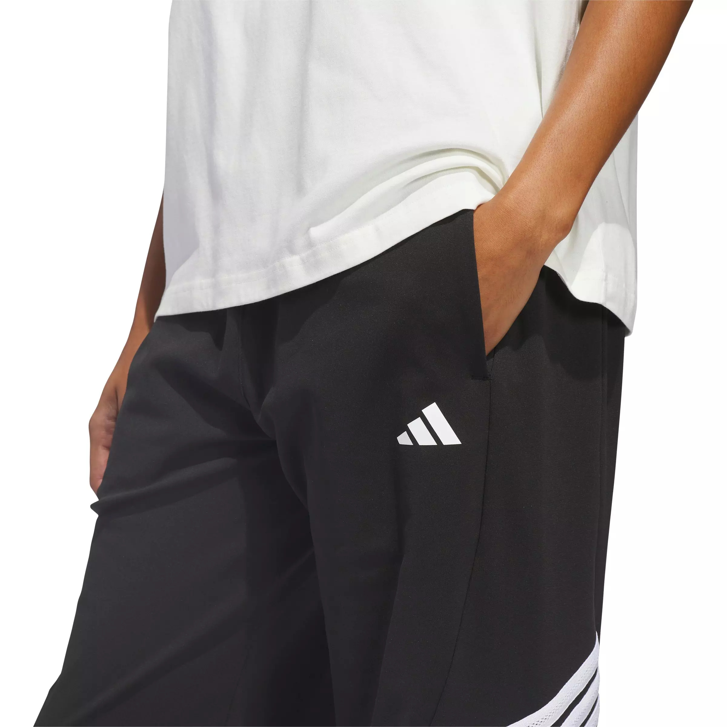 adidas Women's Crazy Warm Fleece Tracksuit Bottoms - Black - BLACK