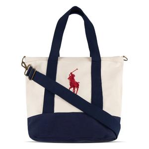Polo Ralph Lauren Big Pony Player Tote -Beige/Navy