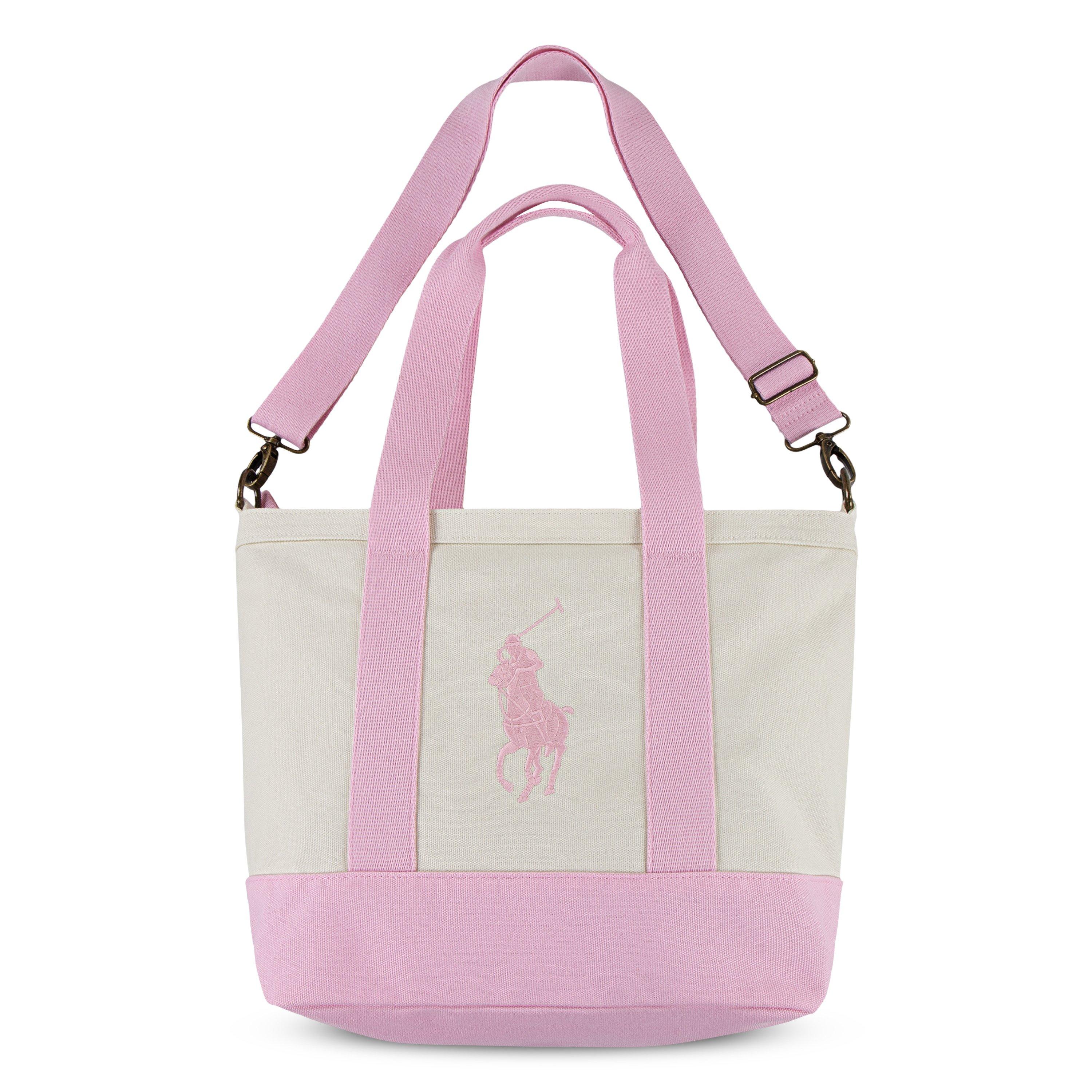 Polo Ralph Lauren Big Pony Player Tote - Beige/Pink - BEIGE/PINK Thumbnail View 3