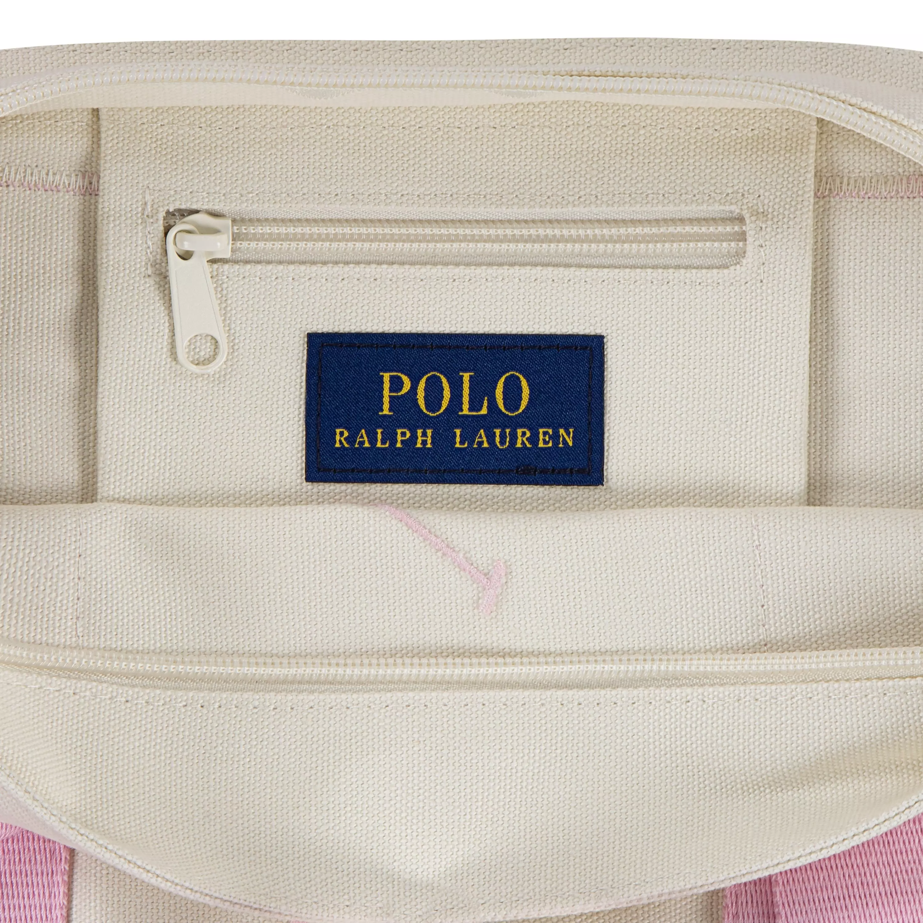 Polo Ralph Lauren Big Pony Player Tote -Beige/Pink - BEIGE/PINK