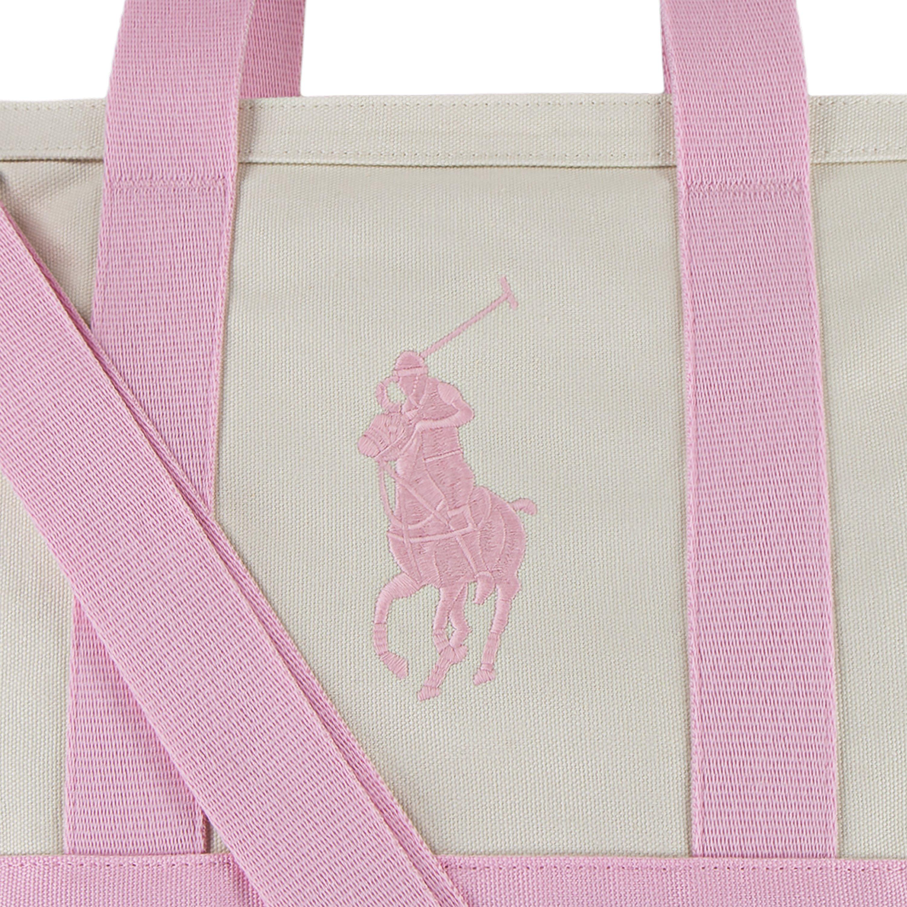 Polo Ralph Lauren Big Pony Player Tote - Beige/Pink - BEIGE/PINK Thumbnail View 5