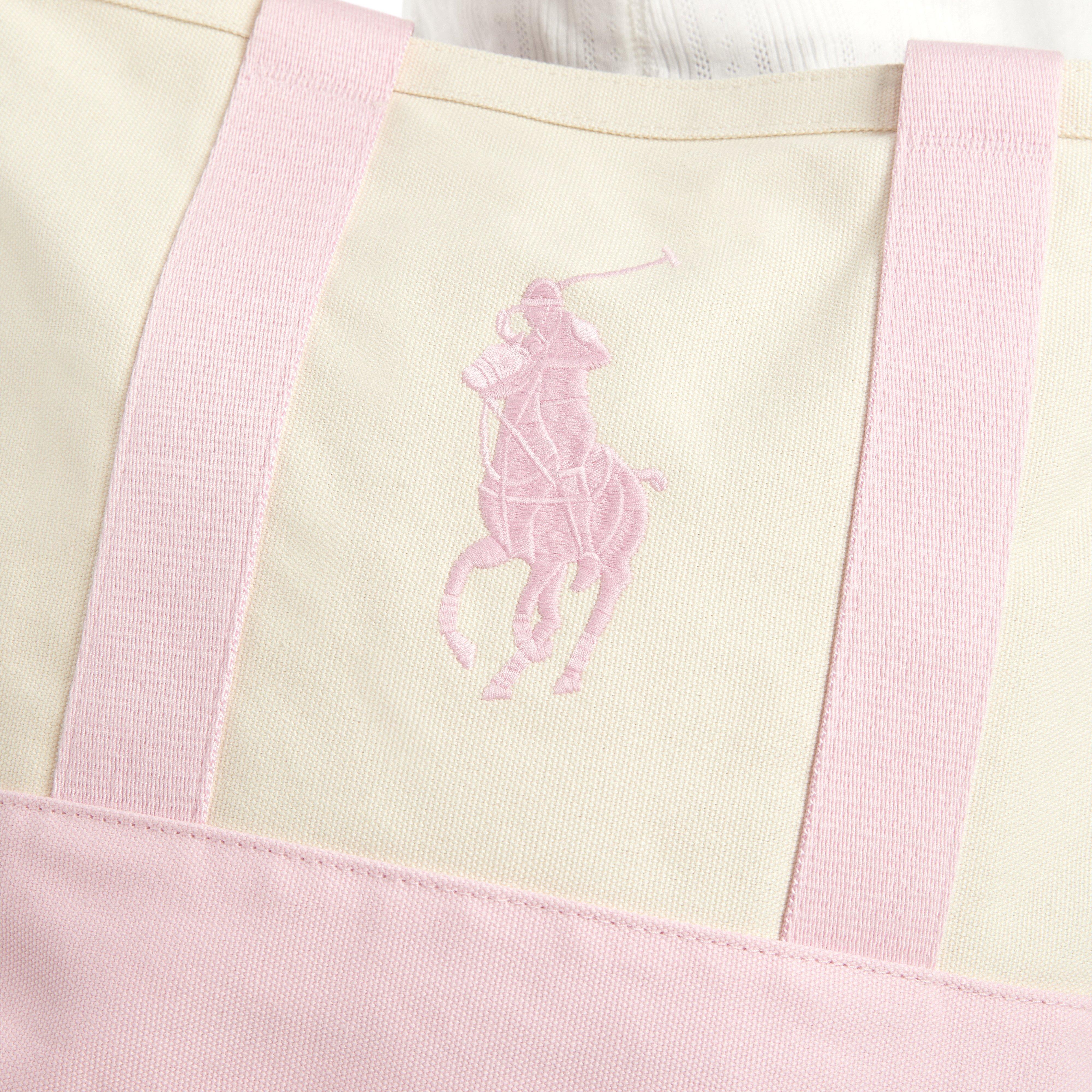 Polo Ralph Lauren Big Pony Player Tote - Beige/Pink - BEIGE/PINK Thumbnail View 6